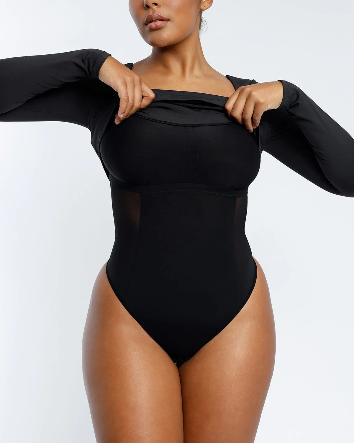 Built-In Shapewear 2-In-1 Scoop Long Sleeve Sculpt Top、mySite、bengalsvssteelers