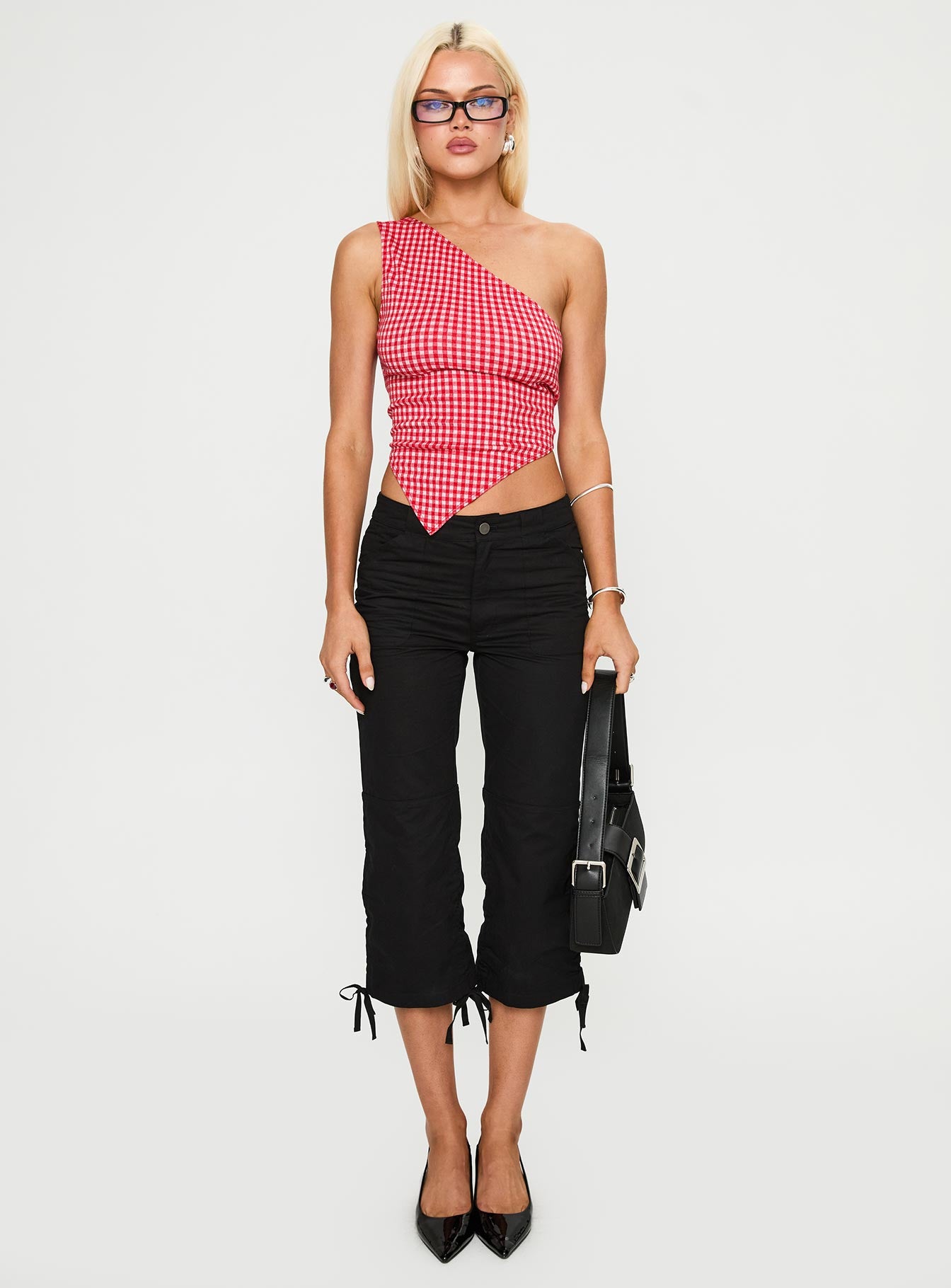 Sunday Sunrise Tie Back Top Red Check、mySite、solidvoid