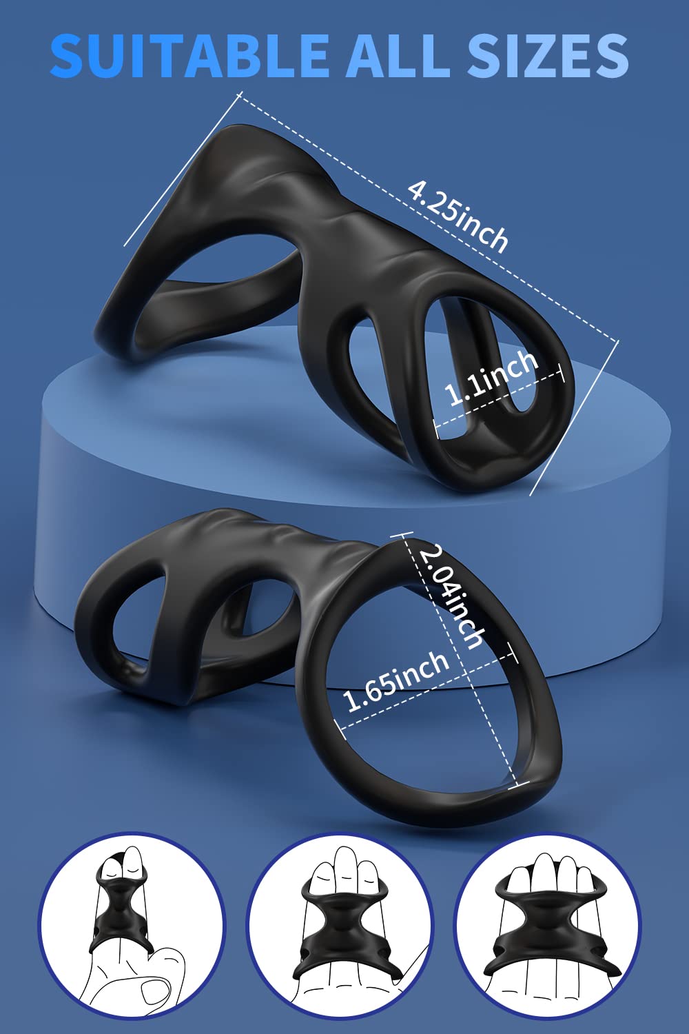 Mens Edge | Ultra Soft Silicone Cock Sleeve | Black | Enhancer、mySite、bottomscart