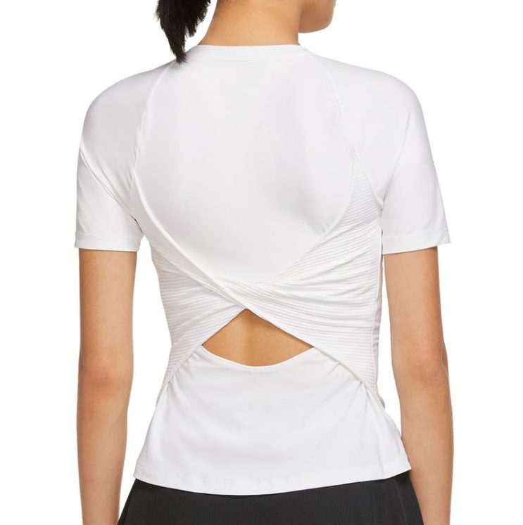 Nike Women's Dri-FIT Advantage Top (White/Black)、mySite、neckold