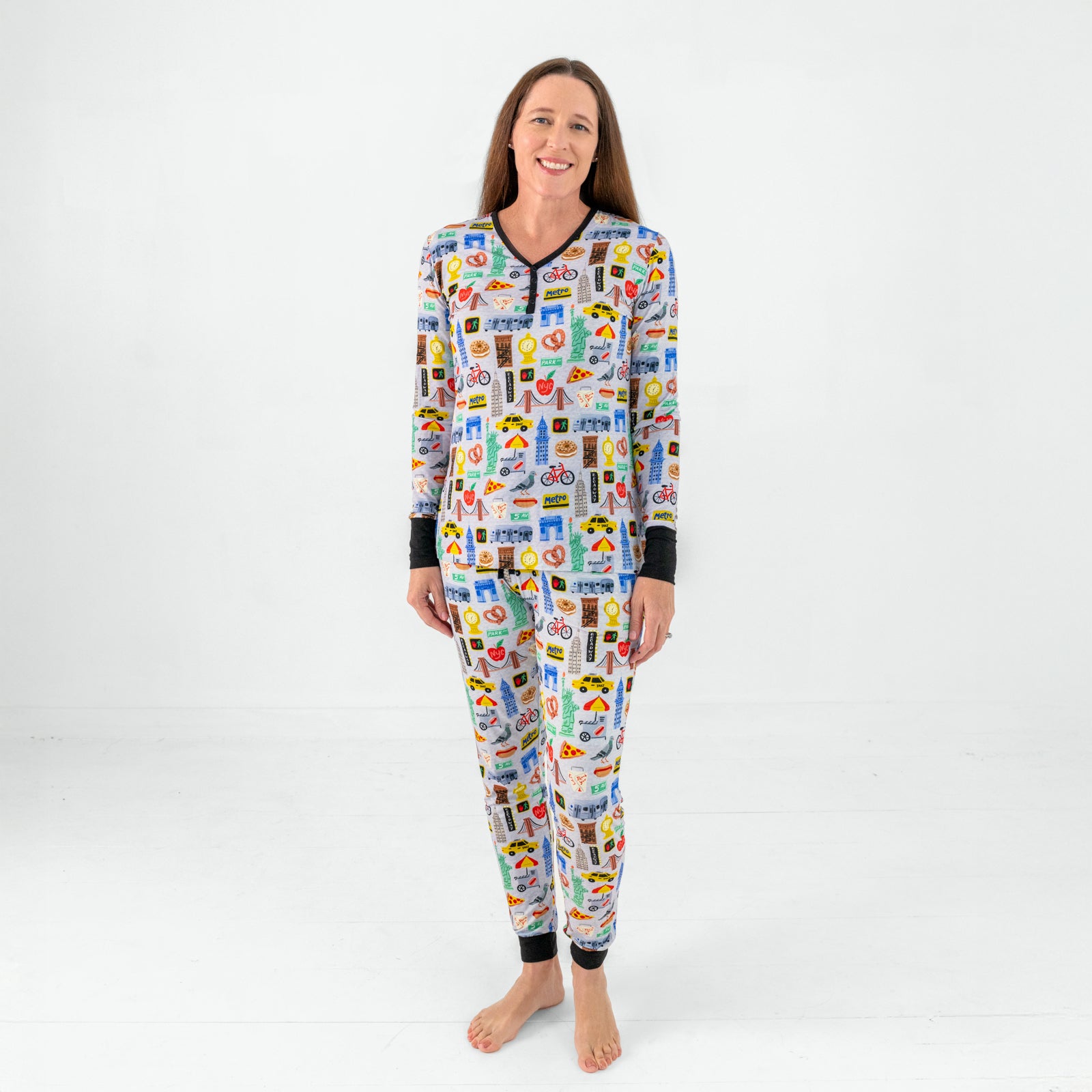 The Big Apple Women's Long Sleeve Pajama Top、mySite、g9winljtr