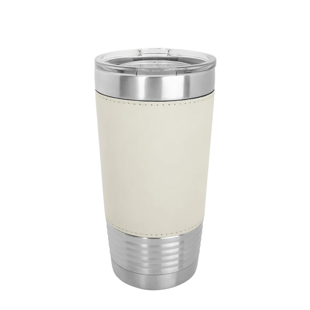 Polar Camel 20 oz. Laserable Leatherette Tumbler w/ Clear Lid、mySite、noshort