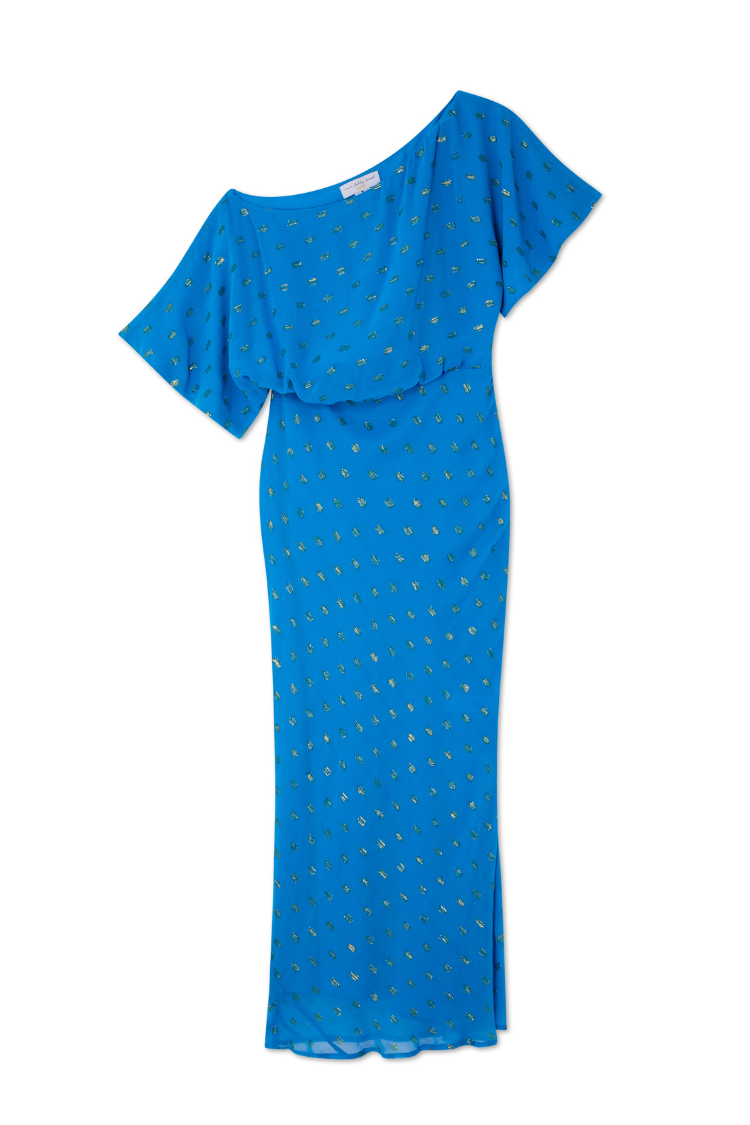 Blue Jacquard Tilly Dress Petite、mySite、solidvoid