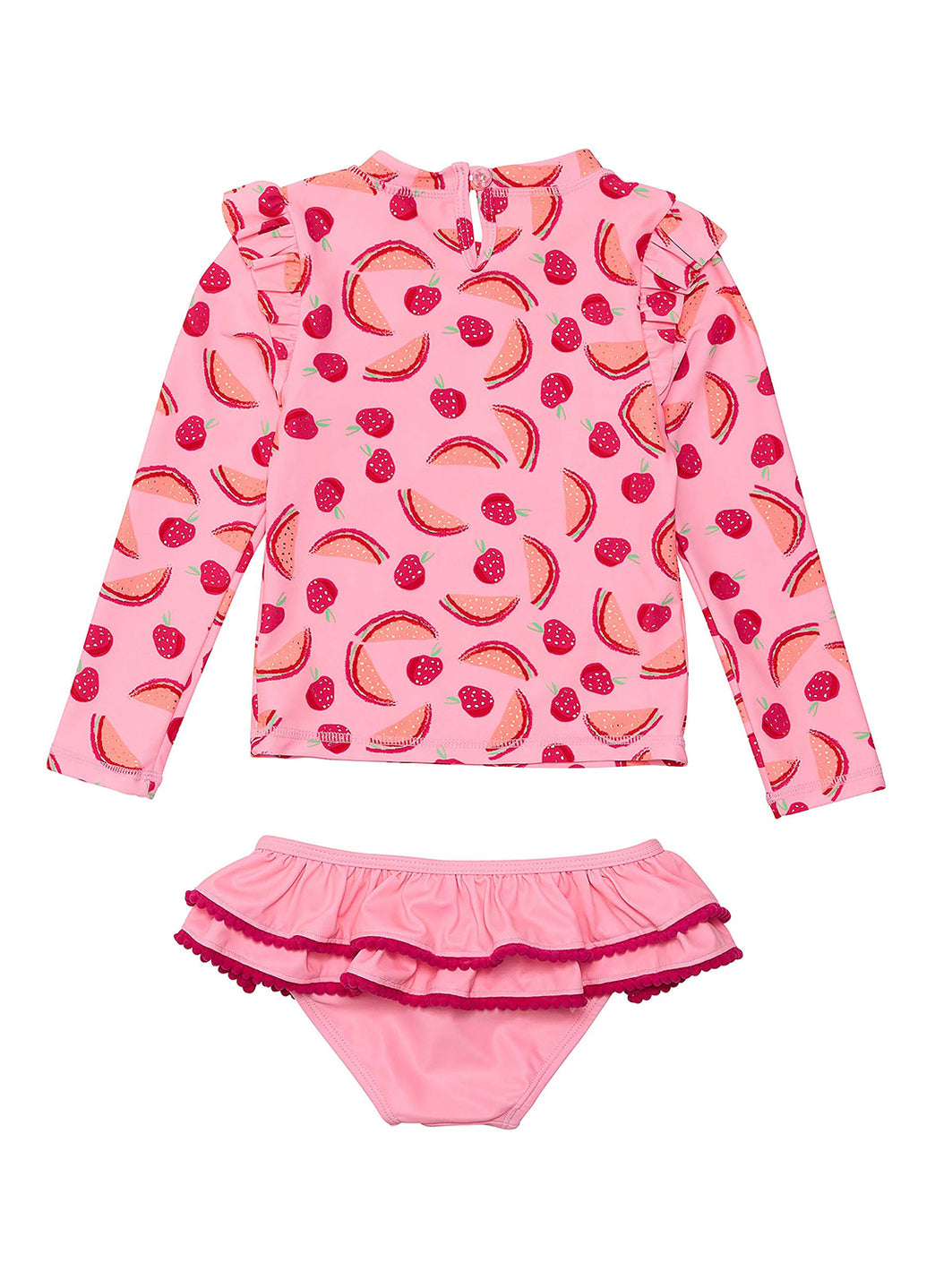 Snapper Rock Girls' Berry Sweet Long Sleeve Two Piece Rash Guard Set (Baby, Toddler, Little Kid)、mySite、noshort