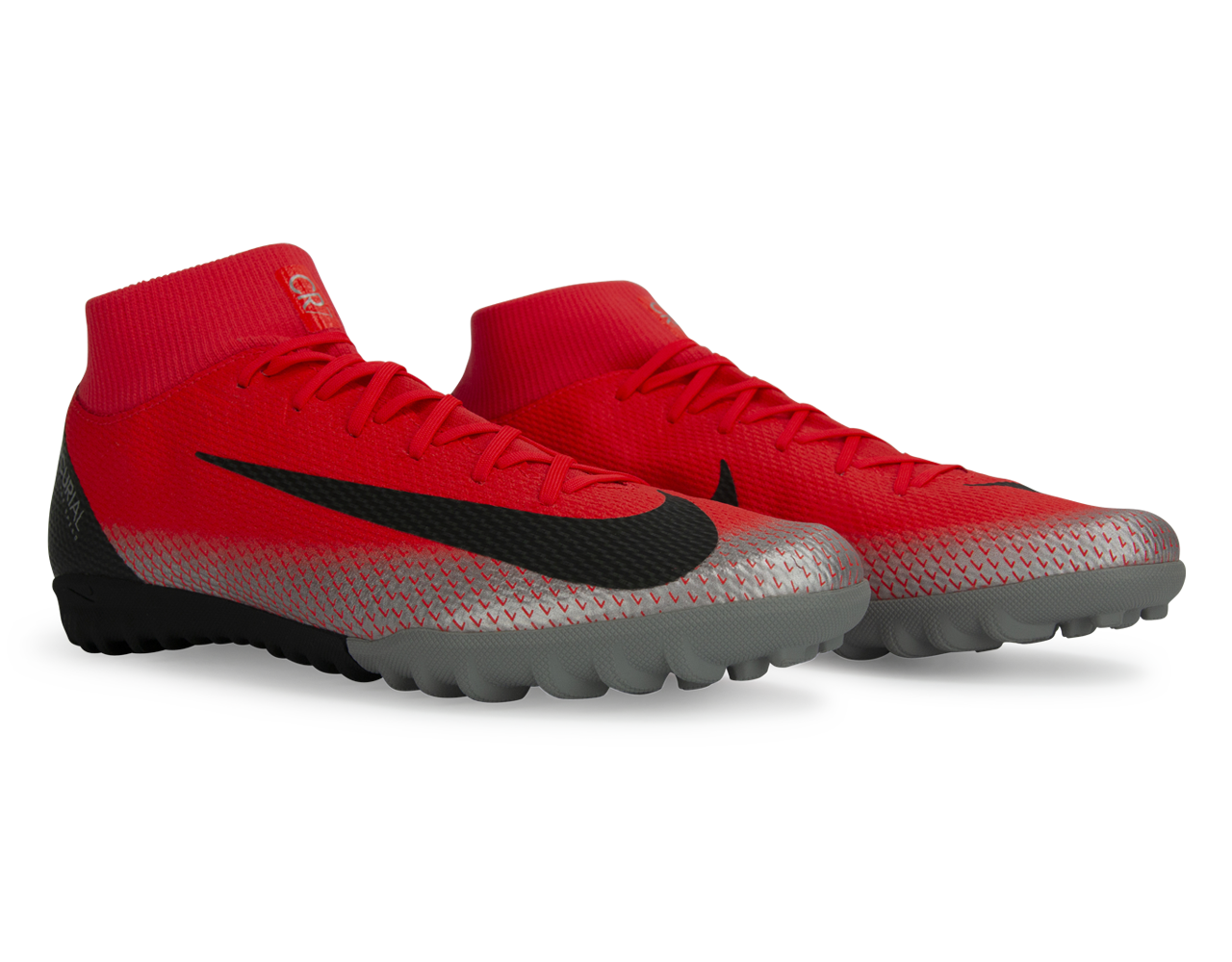 Nike Men's Mercurial CR7 Superfly 6 Academy Turf Soccer Shoes Bright Crimson/Black、mySite、noshort