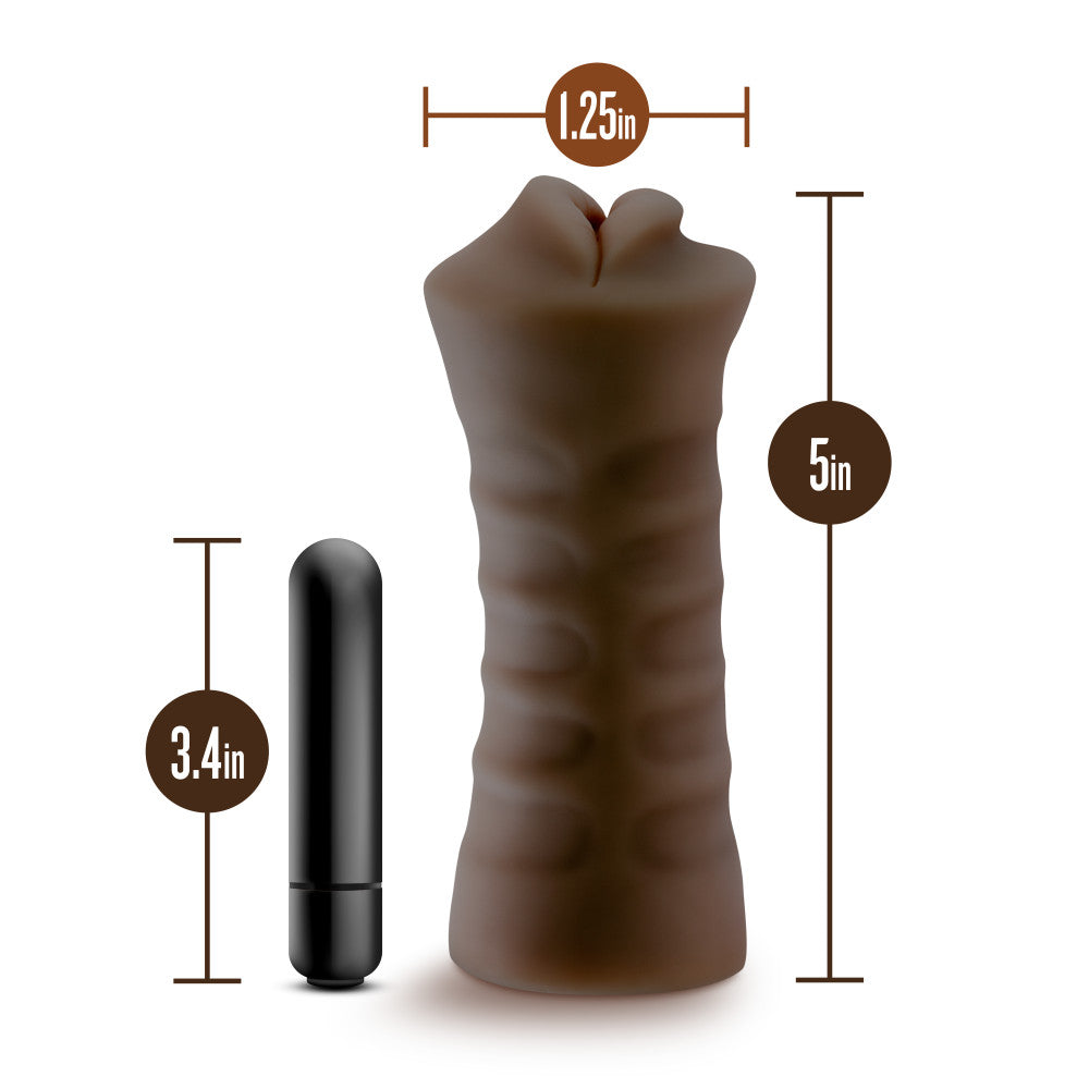 Hot Chocolate By Blush® | Heather Realistic Chocolate Vibrating Masturbator / Stroker、mySite、bottomscart