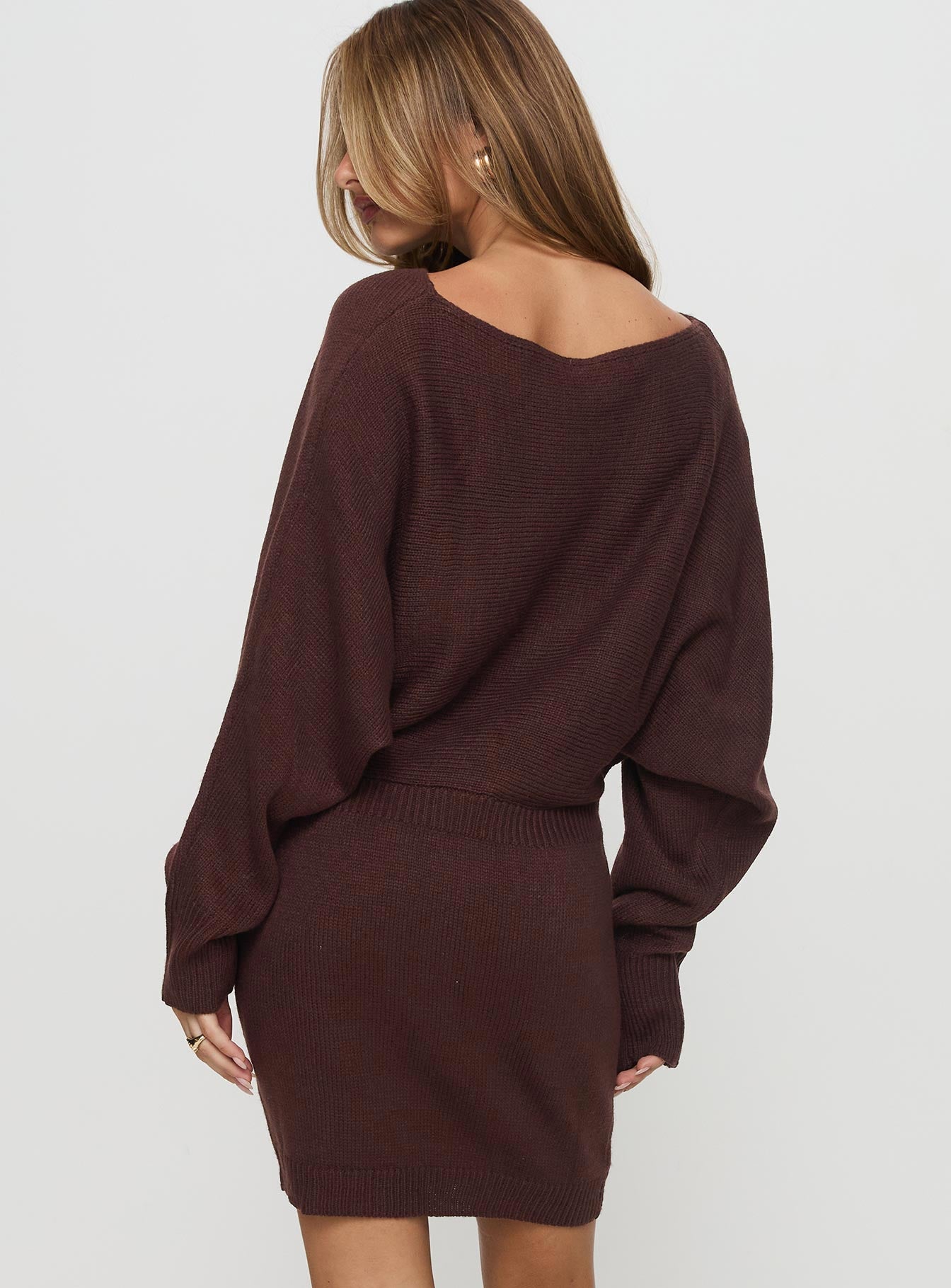 Bellamie Long Sleeve Mini Dress Chocolate、mySite、solidvoid