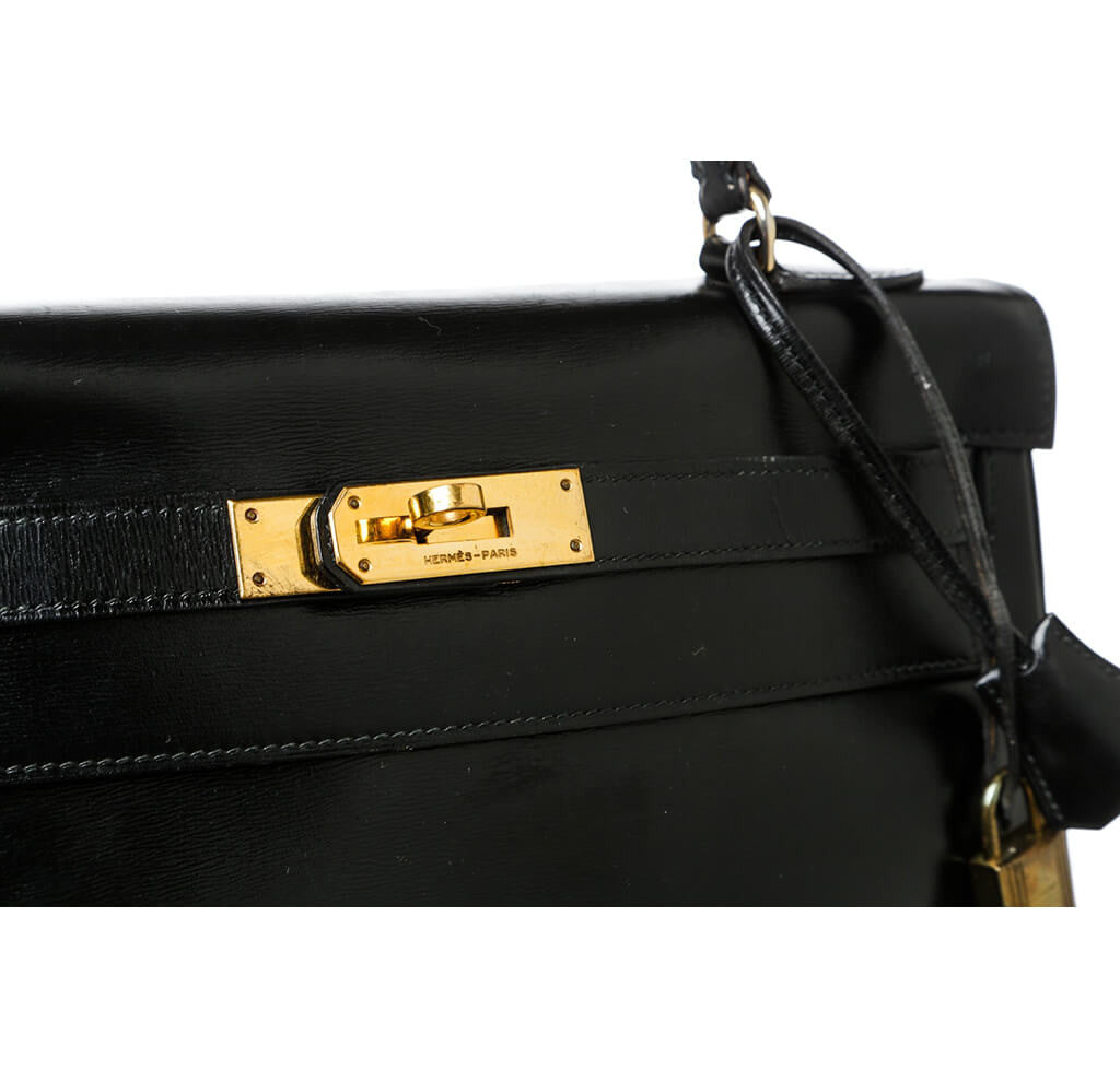 Hermès Box Leather Kelly Black Bag、mySite、garminoutage.com