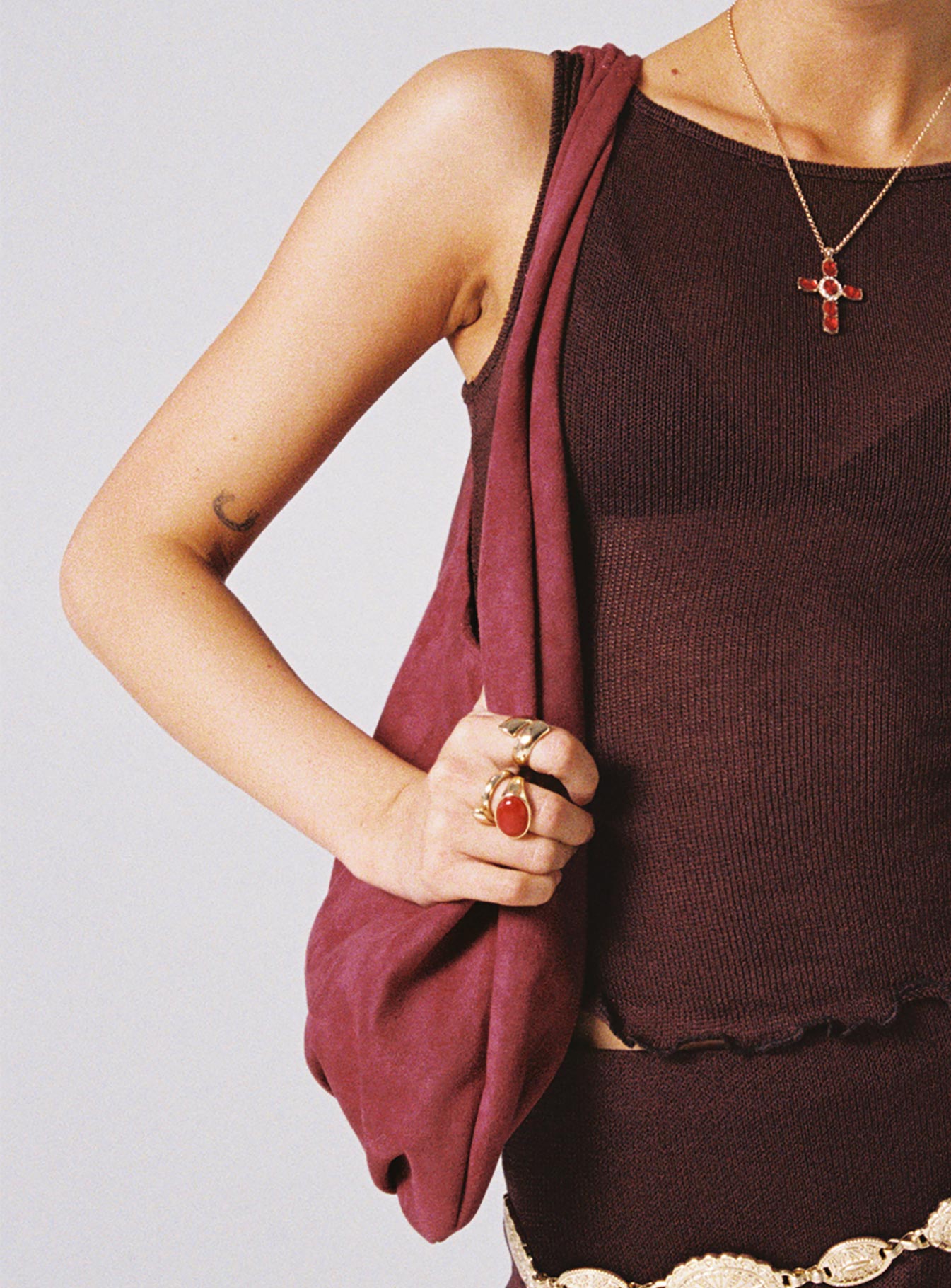 Zenia Shoulder Bag Mauve、mySite、solidvoid