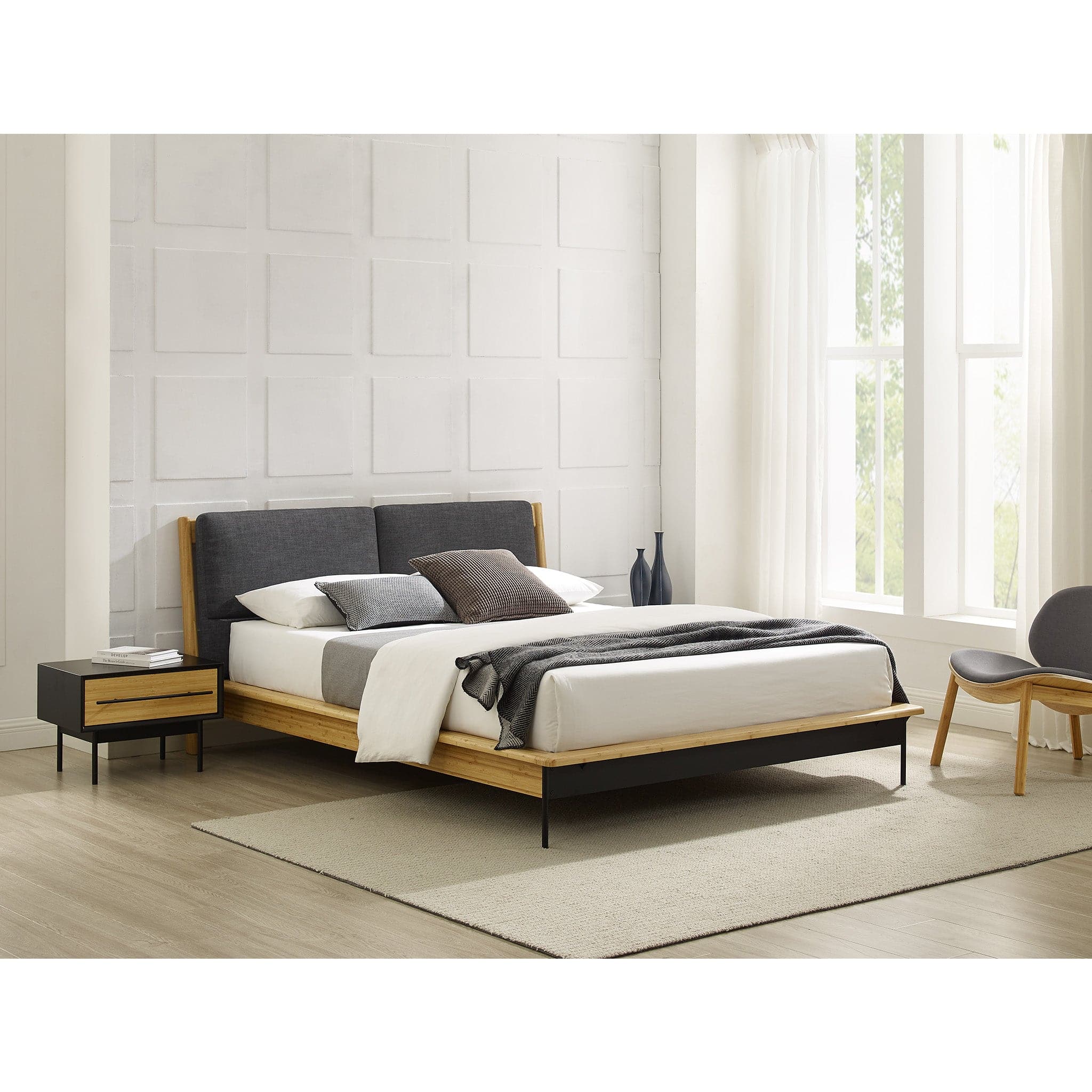 Santa Cruz Platform Bed with Fabric、mySite、neckold