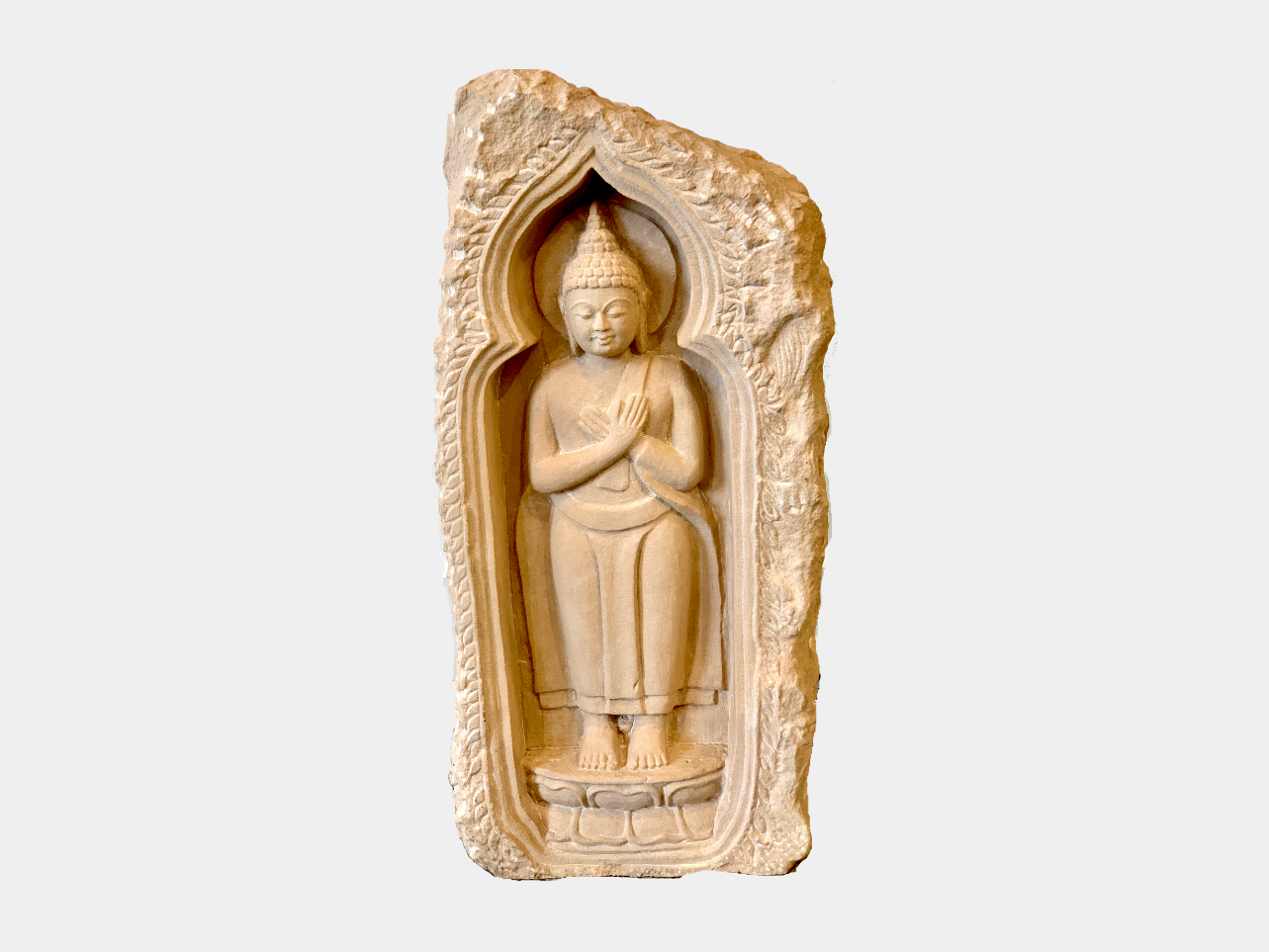 Standing Buddha - Sandstone (Medium, 33cm)、mySite、topwebapps