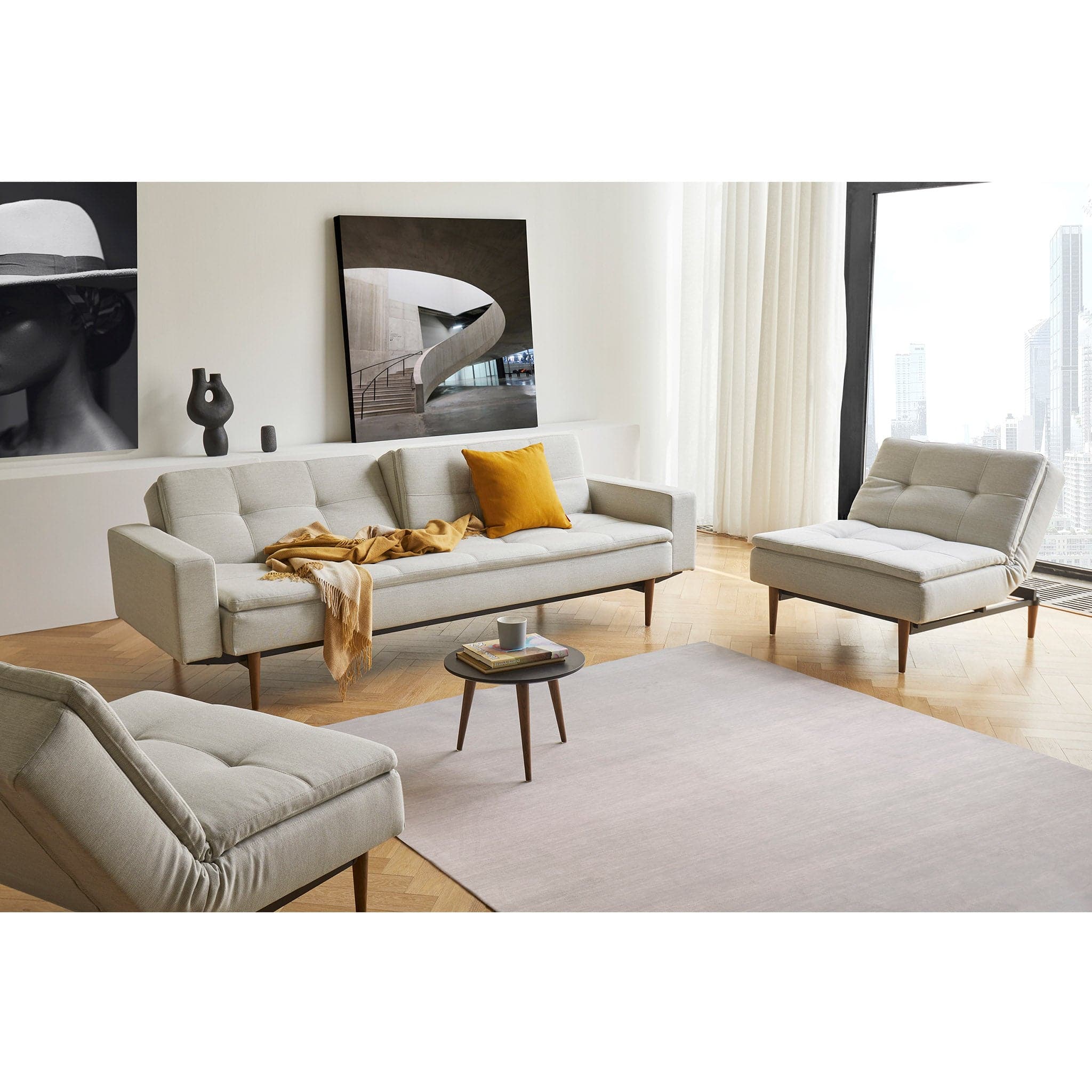 Dublexo Styletto Sofa Bed Dark Wood With Arms、mySite、neckold