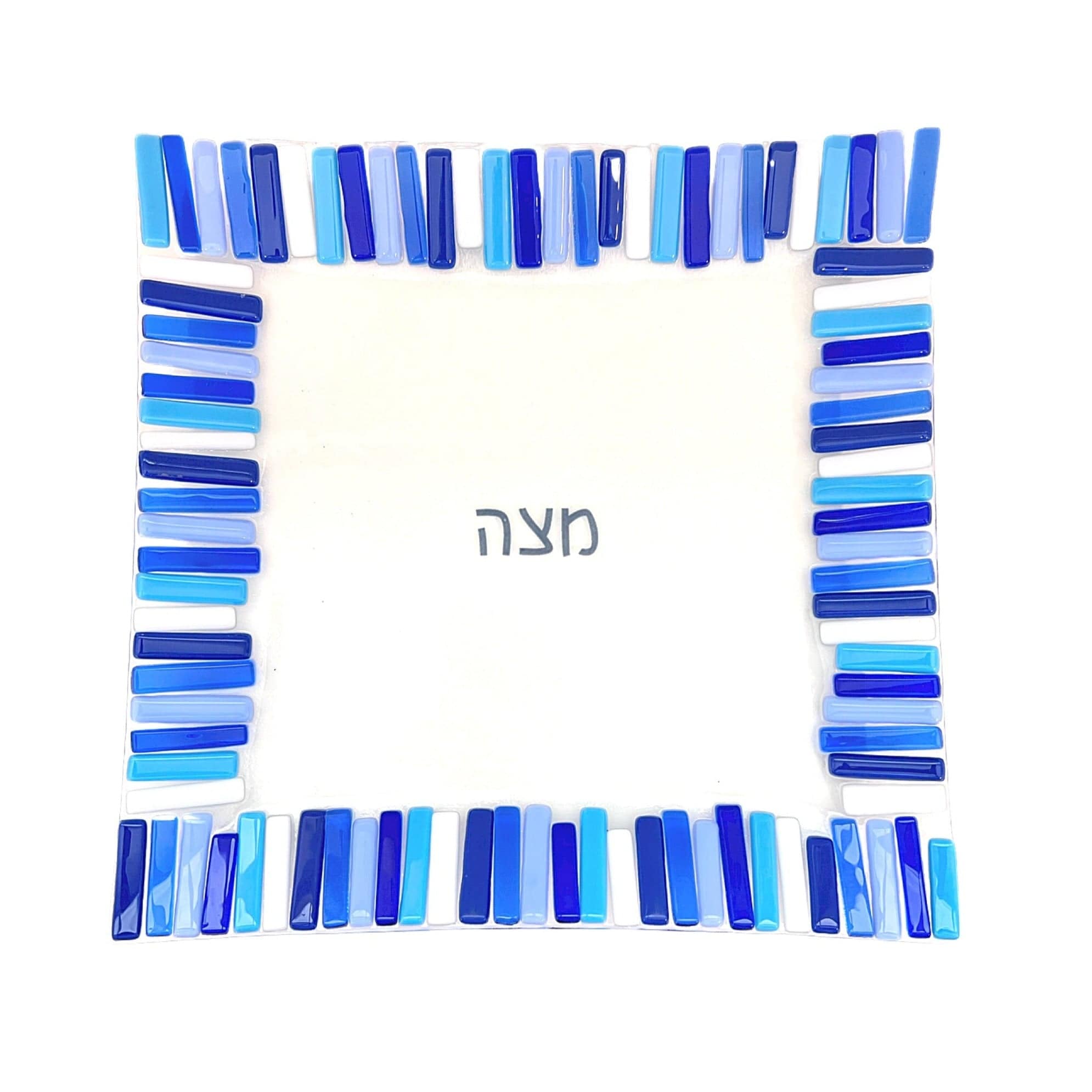 Fused Glass Matzah Tray - Blue Sticks、mySite、topwebapps