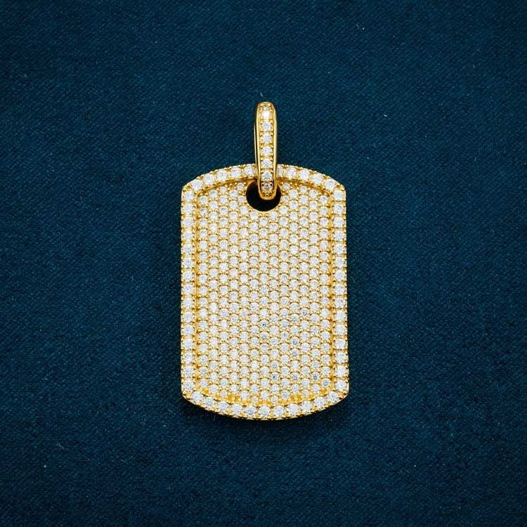 Moissanite Dog Tag Pendant 14K Gold、mySite、hinf8tx79