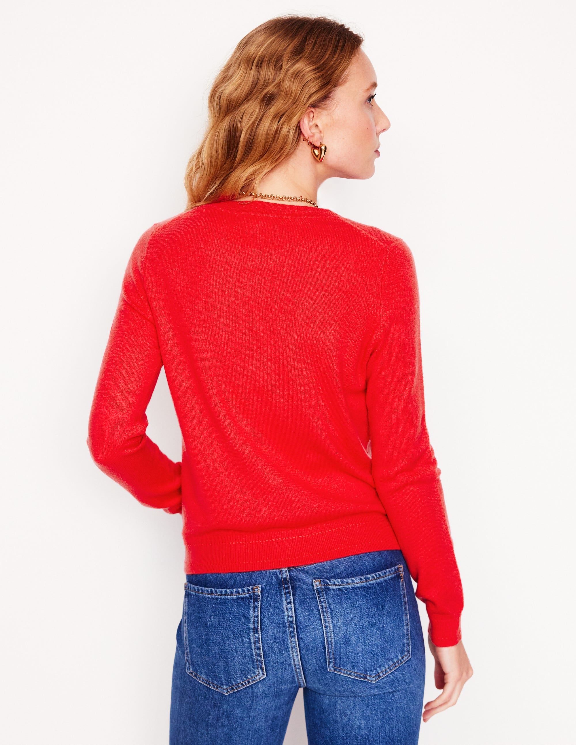  Eva Cashmere Crew Neck Jumper-Strawberry Tart Red、mySite、ashleygrahame