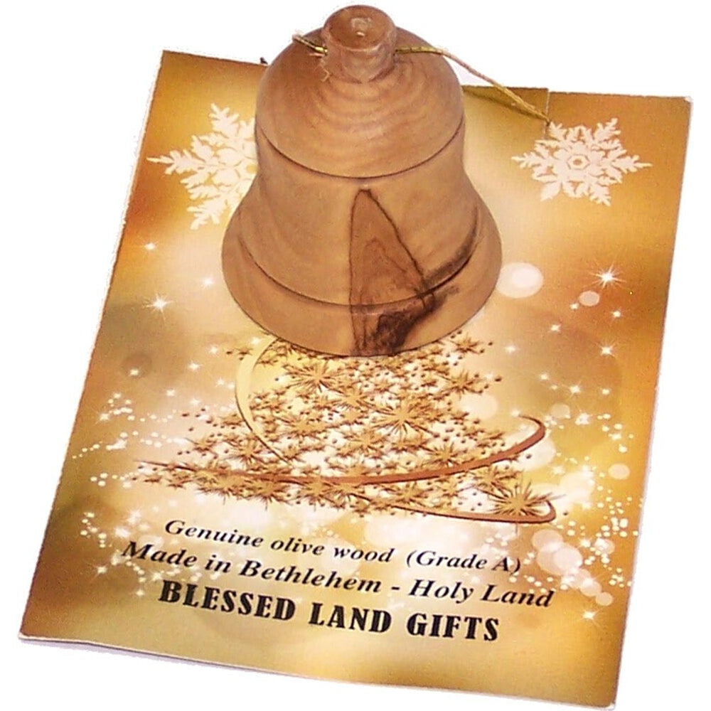 Holy Land Market Olive wood ornaments - Small Bells - Christmas Tree Ornaments from the Holy Land (6, 1.5 Inches)、mySite、topwebapps