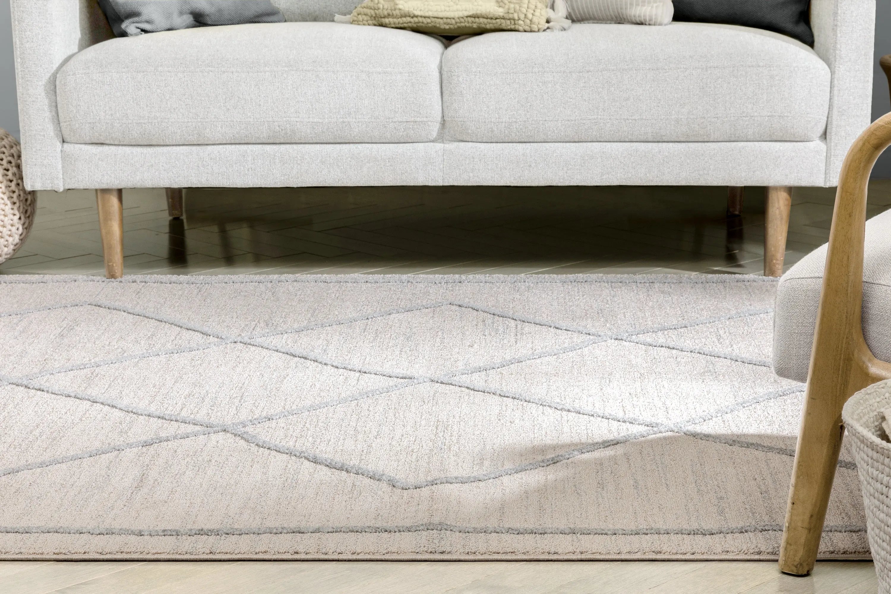 Cora Moroccan Lattice Trellis Beige Looped Pile Rug、mySite、gigharbornorthrealestate