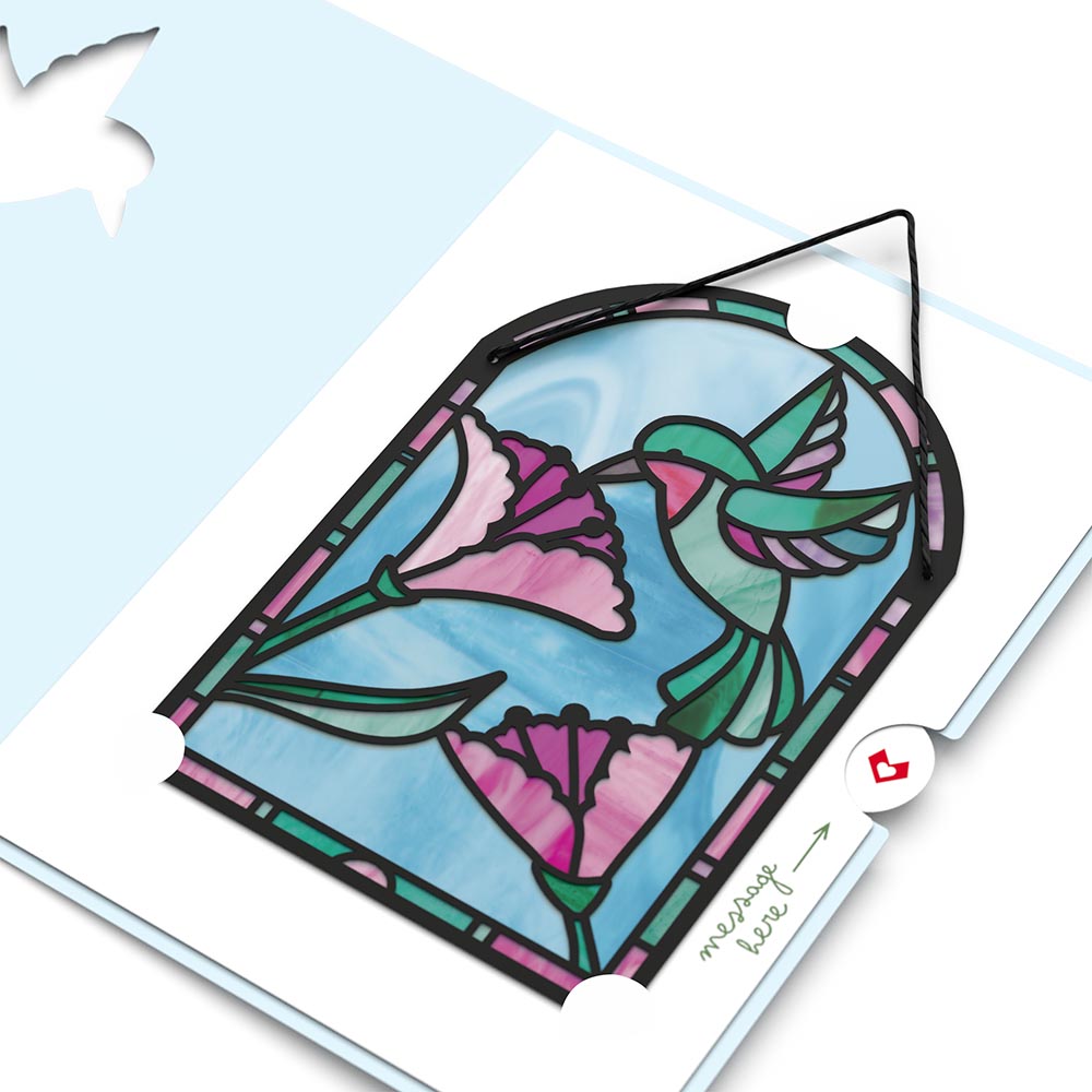 Blessing to Have a Mom Like You Hummingbird Suncatcher Card、mySite、solidvoid