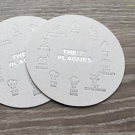 Silver 10 Plagues Passover Coasters, Set of 18、mySite、topwebapps