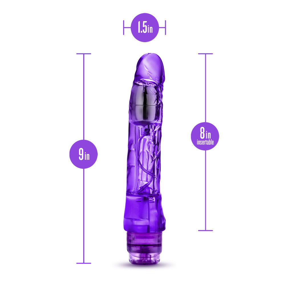 Naturally Yours By Blush® | Mambo Vibe Realistic Curved Purple 9-Inch Long Vibrating Dildo、mySite、bottomscart