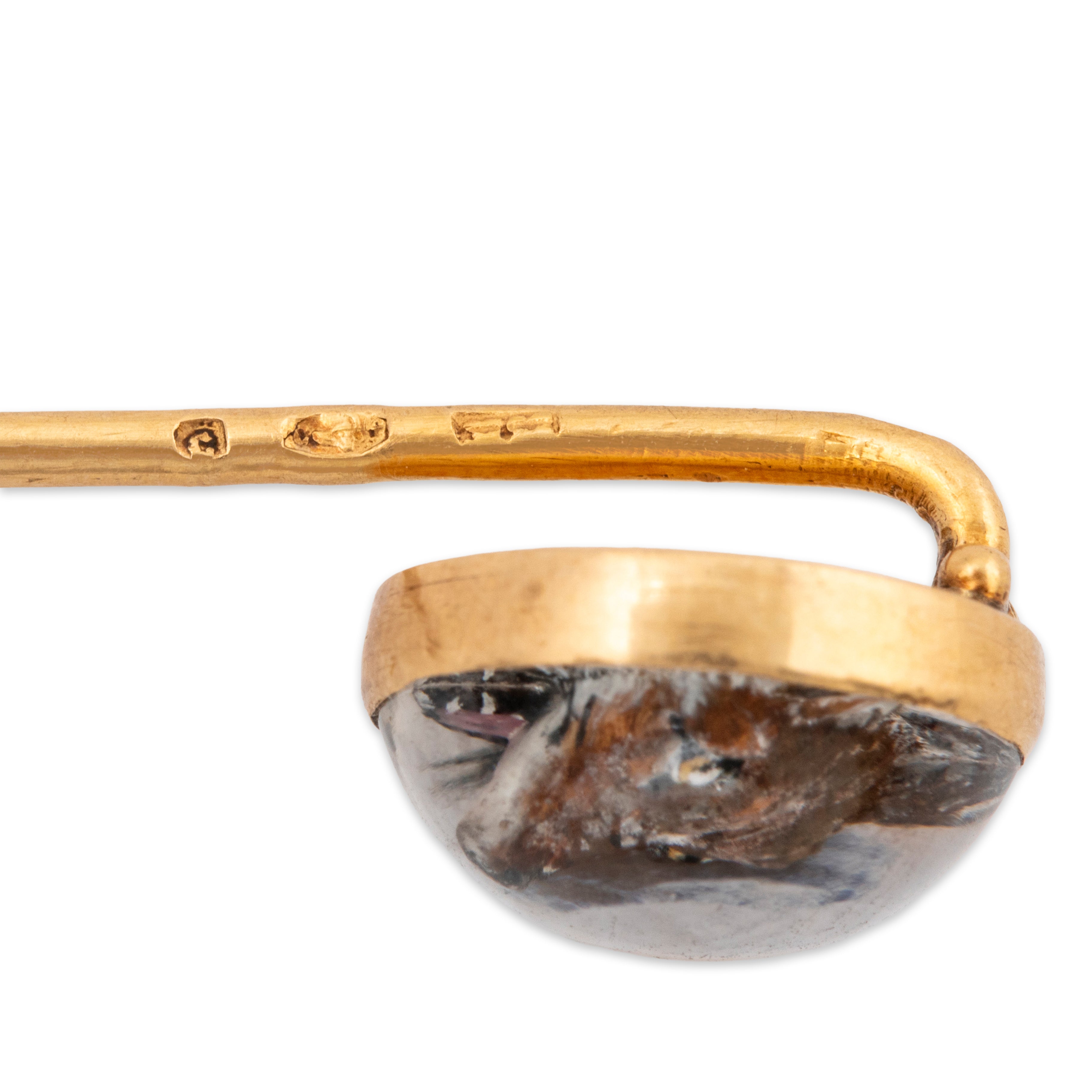 High Quality Antique 14k Yellow Gold Essex Crystal Fox Stick Pin、mySite、hinf8tx79