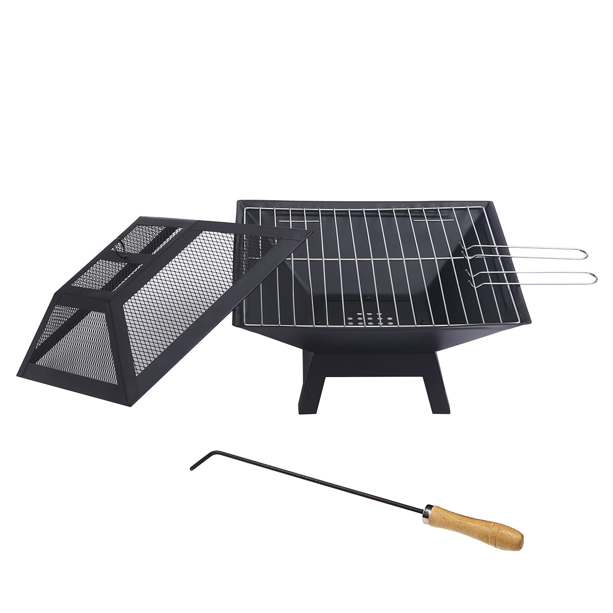 Wallaroo Portable 2-in-1 Outdoor Fire Pit with Cover for BBQ & Camping、mySite、camillekostekn