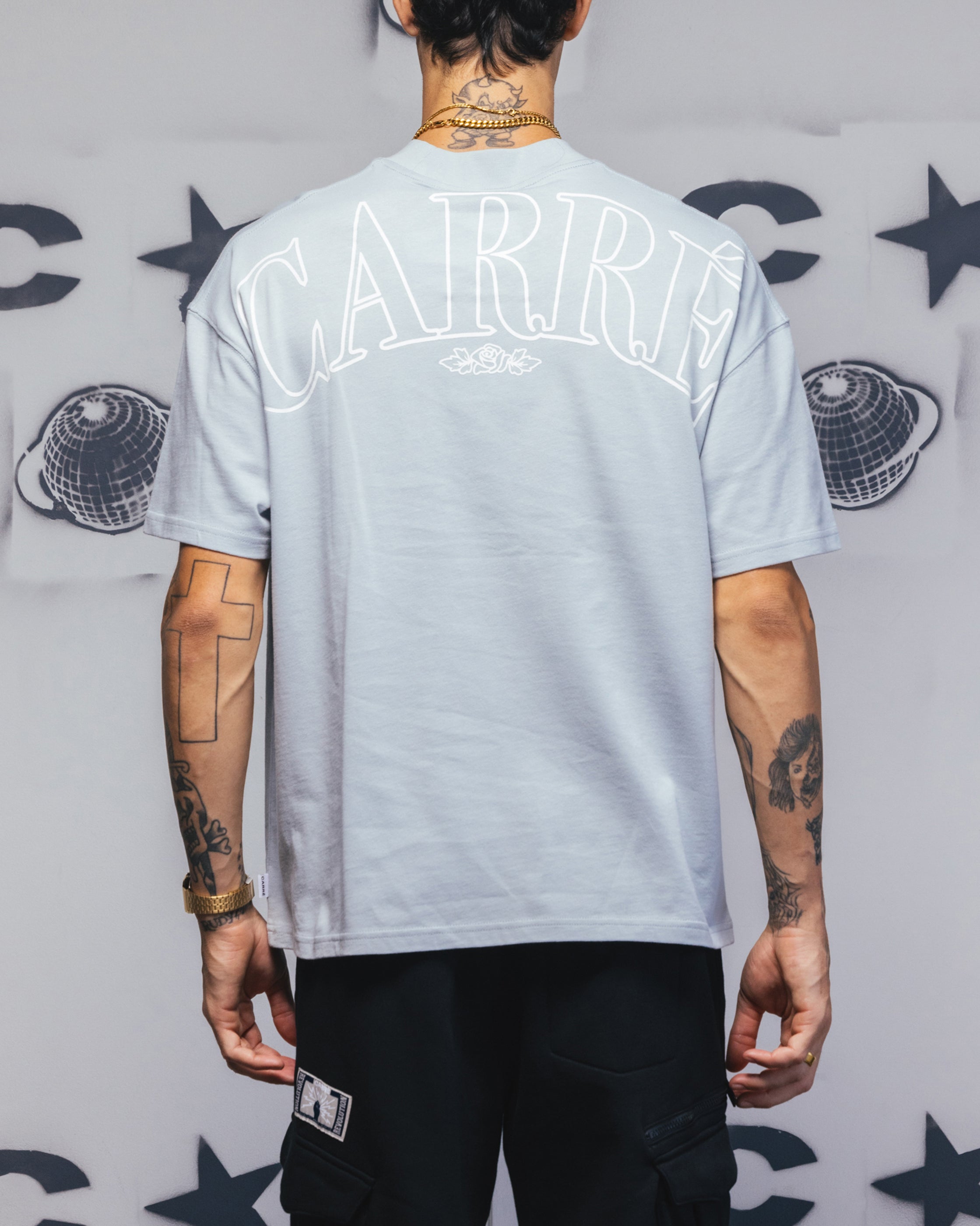 Carre Bloom T-Shirt Dirty Blue、mySite、zt4zffjzw