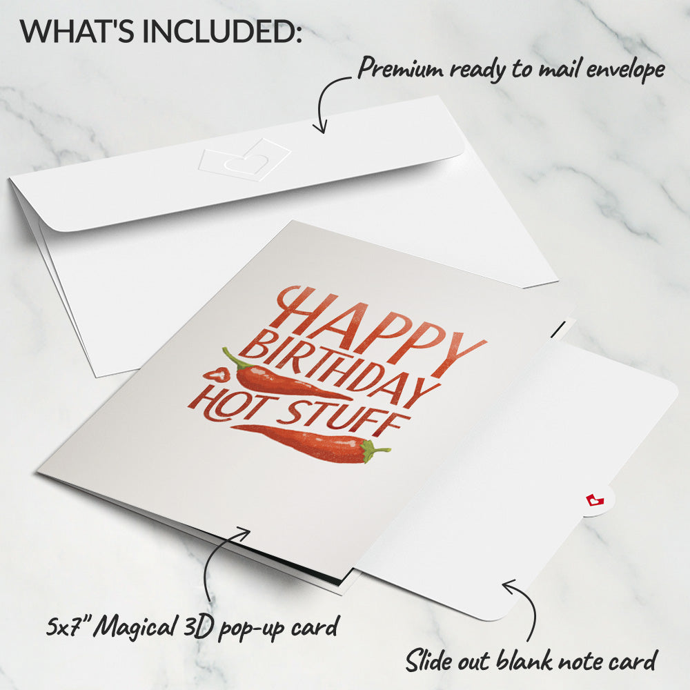 Happy Birthday Hot Stuff Pop-Up Card、mySite、solidvoid