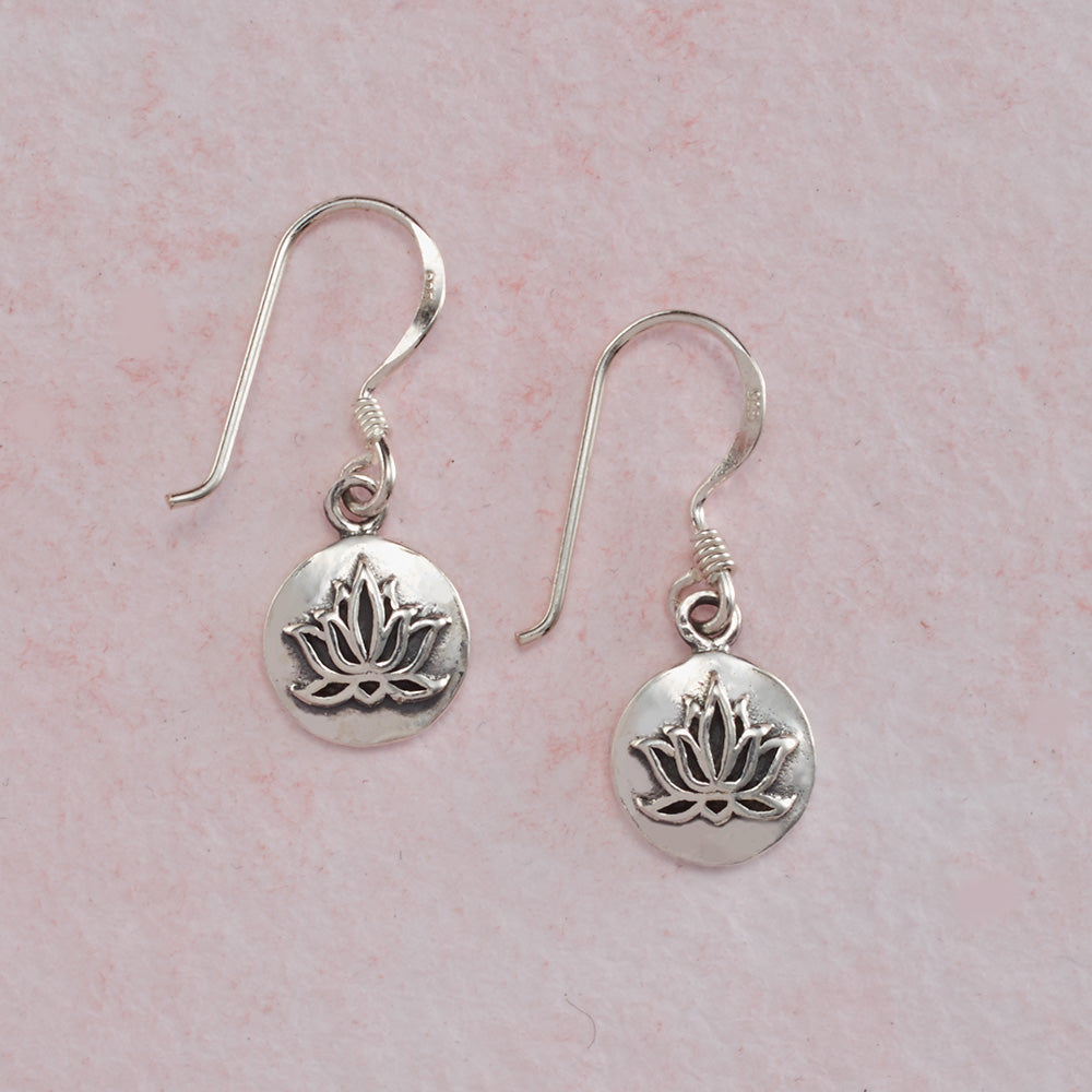 Cast Sterling Silver Lotus Earrings、mySite、topwebapps
