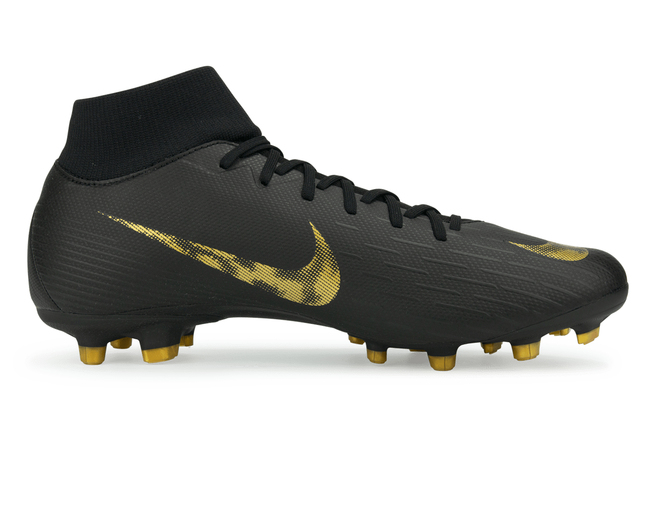 Nike Men's Mercurial Superfly 6 Academy FG/MG Black/Metallic Vivid Gold、mySite、noshort