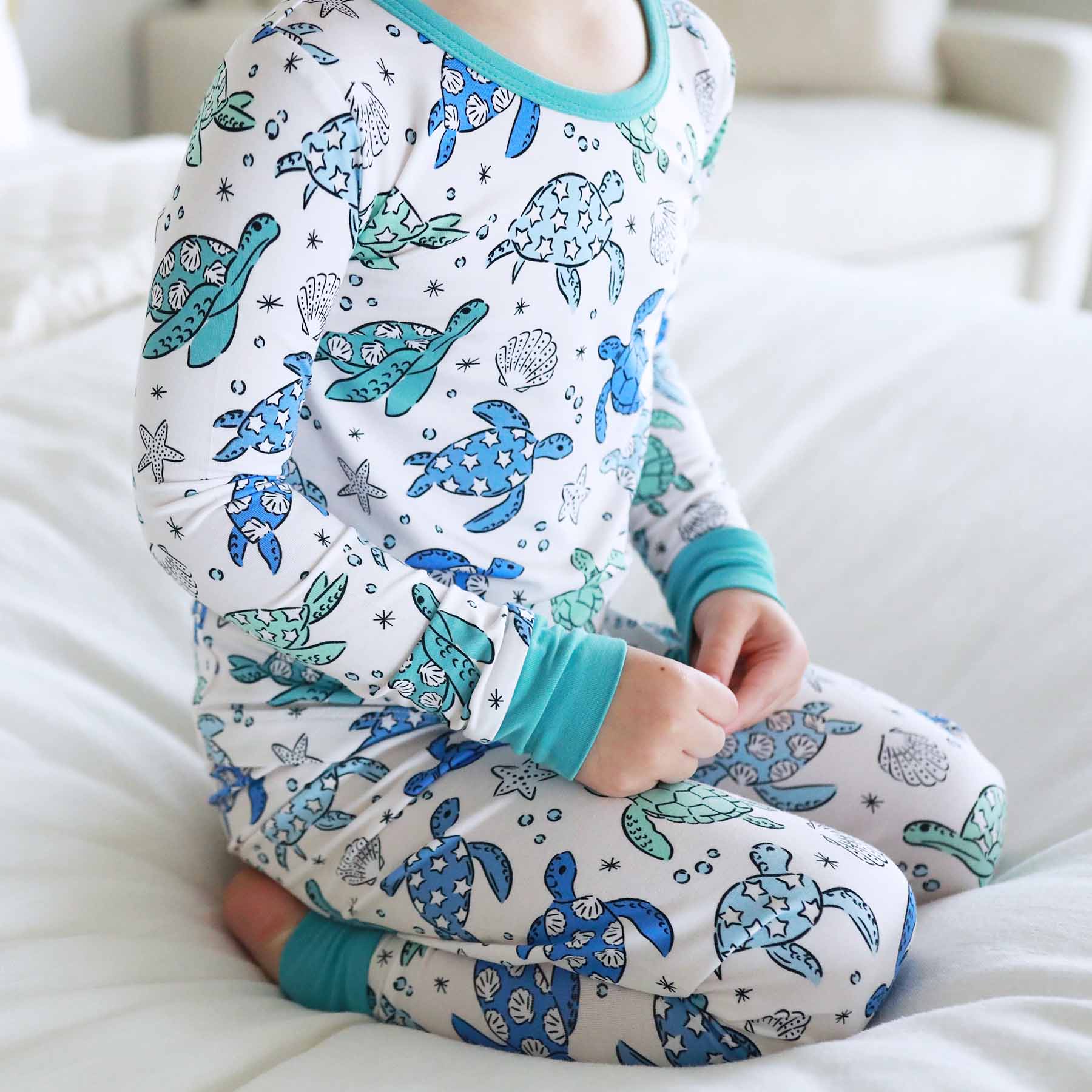  Sea Turtle Splash Two Piece Pajama Set、mySite、layawaytickets