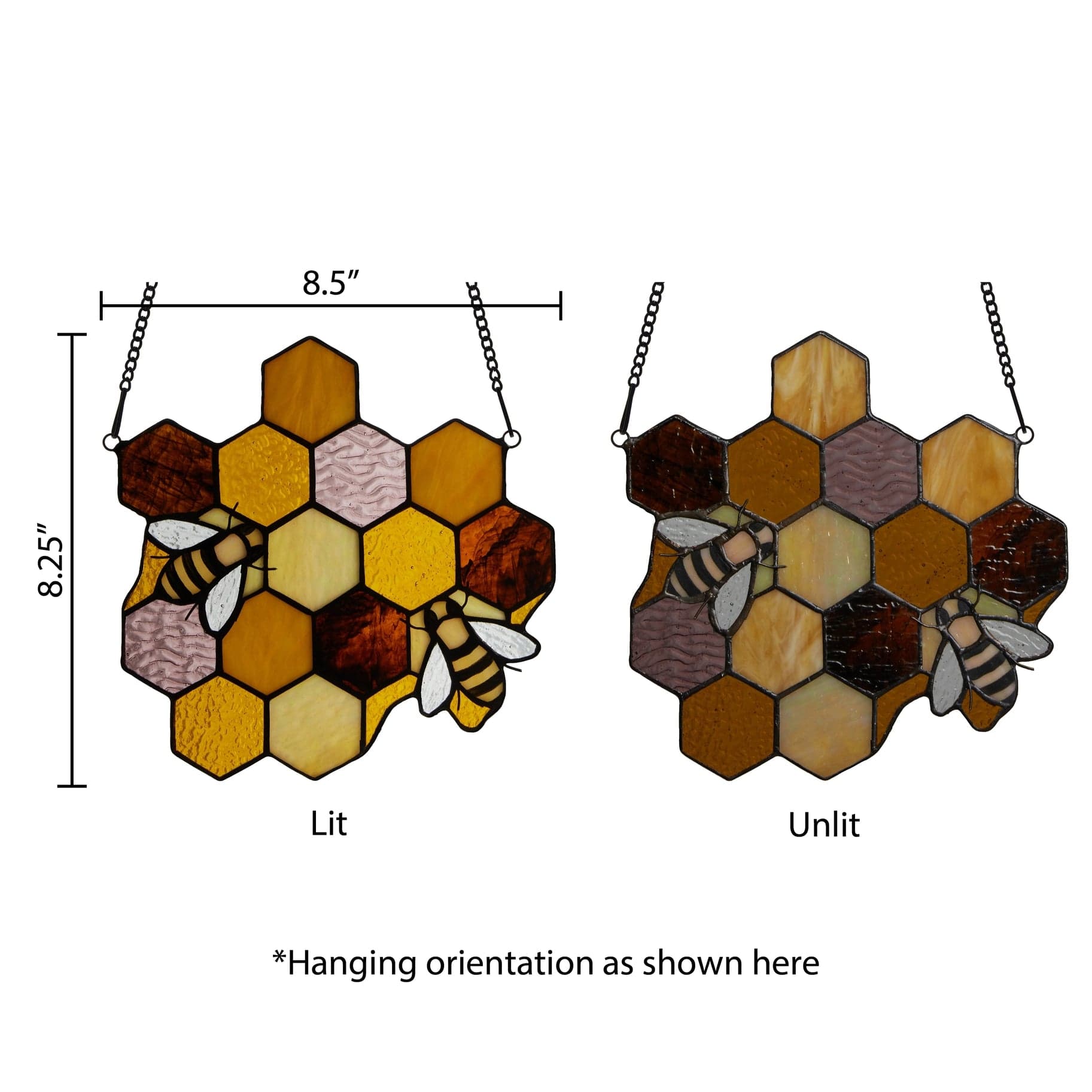 Honeycomb Bees Stained Glass Window Panel、mySite、g9winljtr