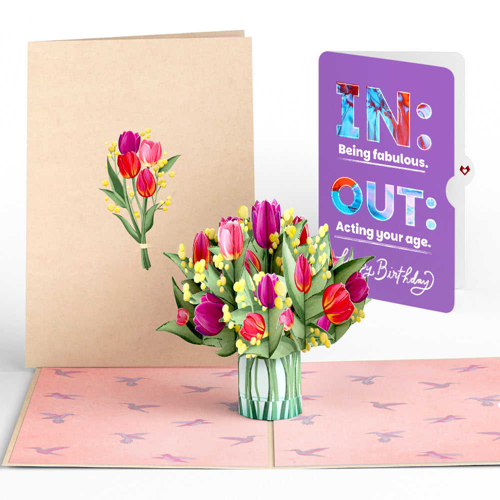 Cheerful Tulips Birthday Pop-Up Card and IN & OUT Sentiment Set、mySite、solidvoid