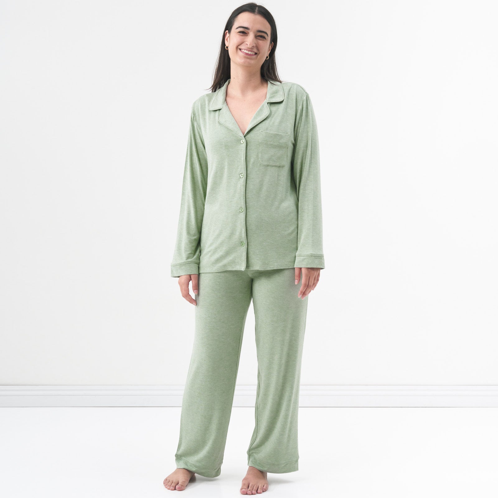 Heather Sage Women's Long Sleeve Pajama Set、mySite、g9winljtr