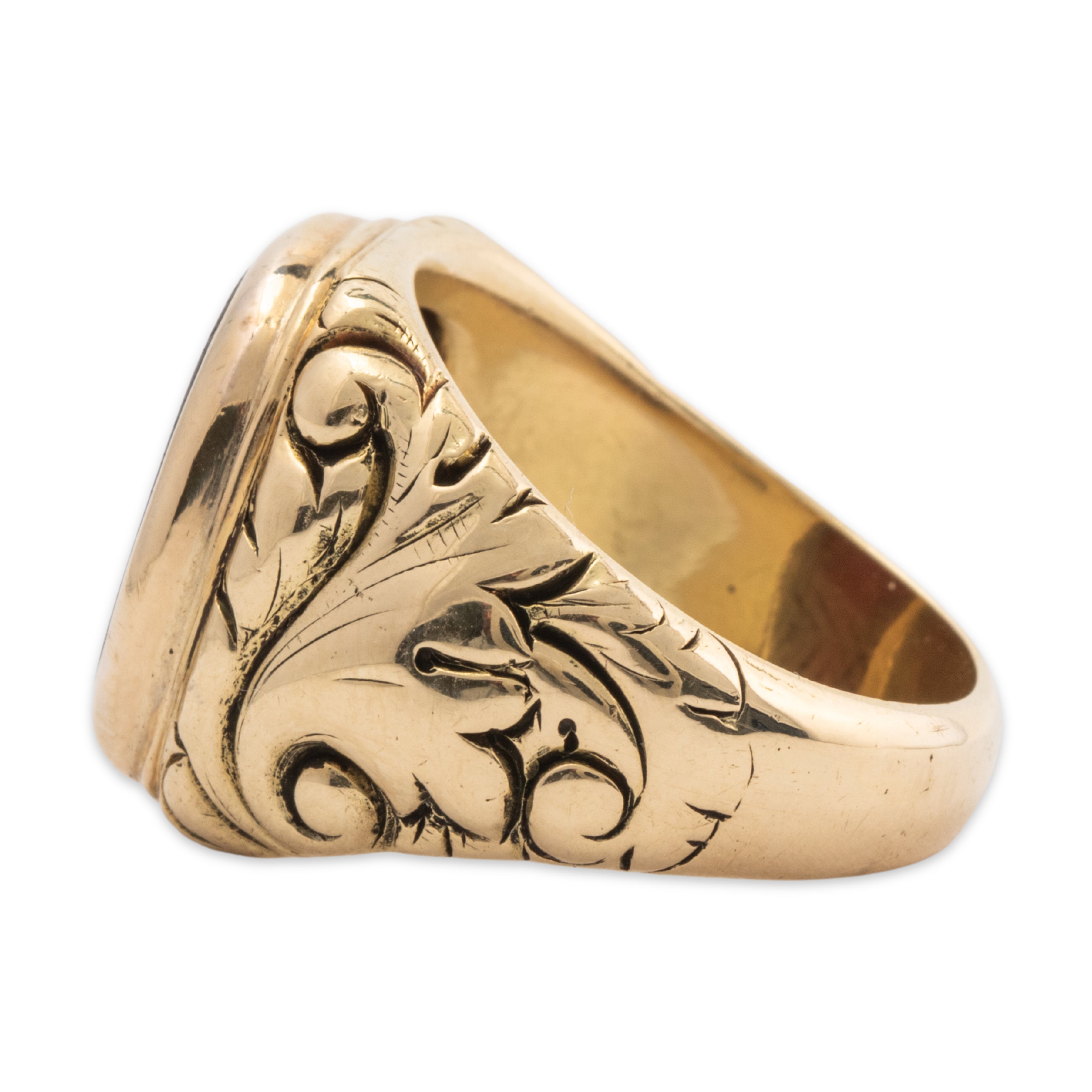 ANTIQUE 14K YELLOW GOLD RED CARNELIAN ANCHOR SHIP INTAGLIO SIGNET RING 6.5、mySite、hinf8tx79