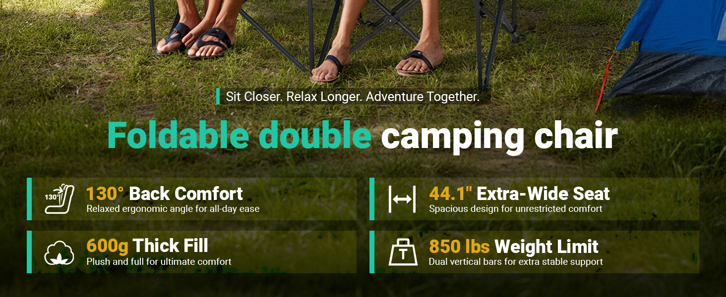 Overmont Oversized Double Camping Chair
