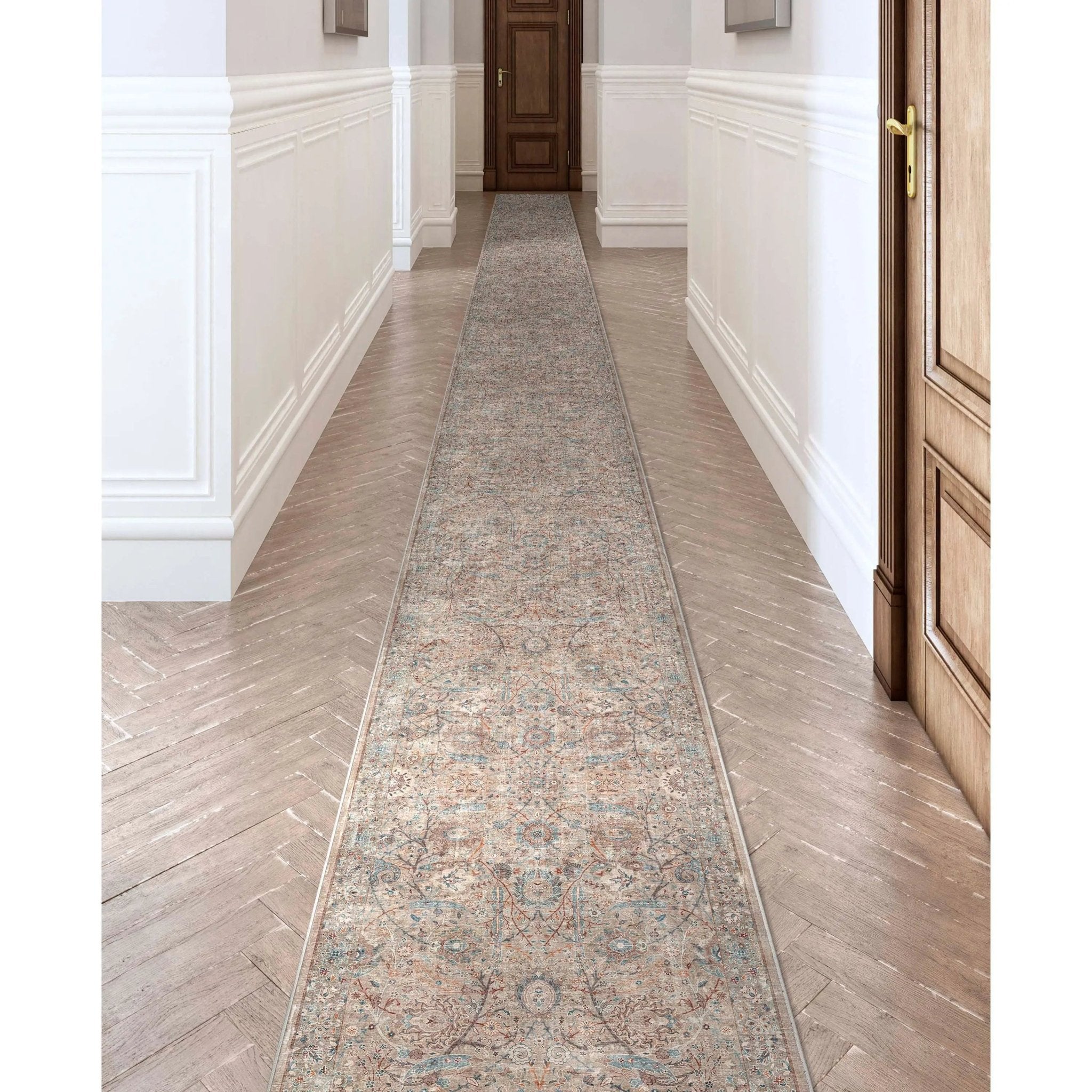 Emilia Vintage Persian Floral Ivory Flat-Weave Rug、mySite、gigharbornorthrealestate