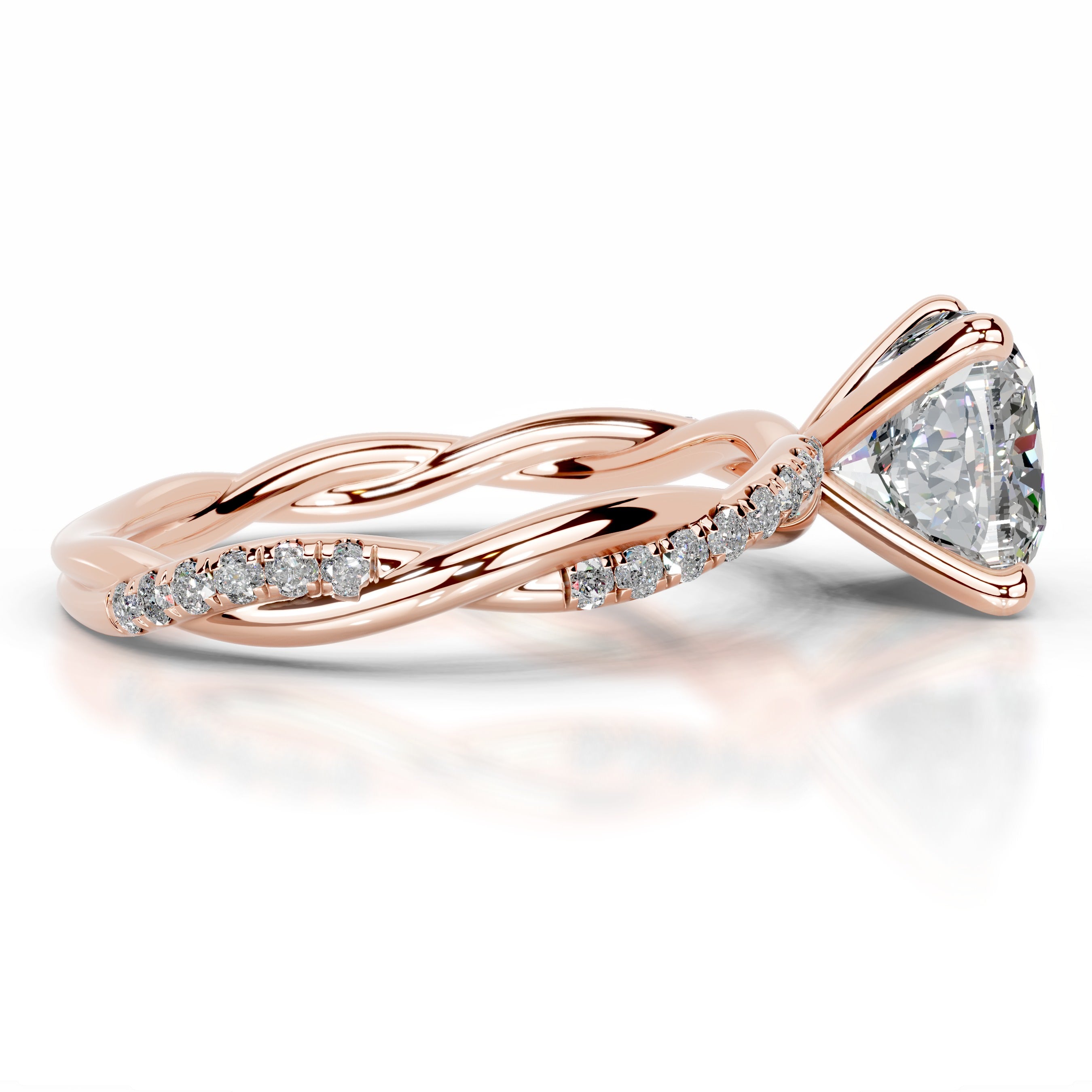 Crystal Moissanite & Diamonds Ring - 14K Rose Gold、mySite、hinf8tx79