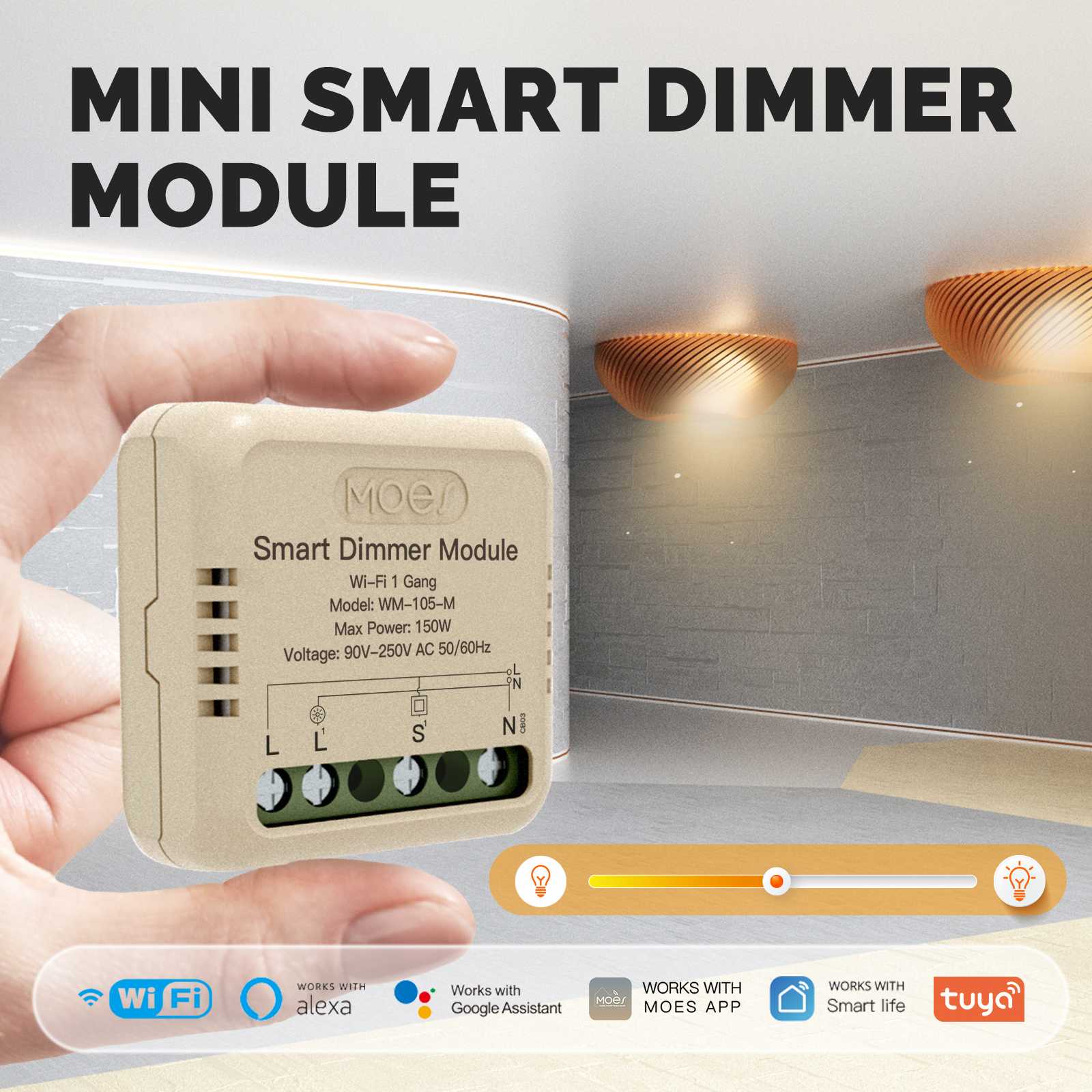WiFi Smart Dimmer Switch Module Timer Diy Breaker 1/2 Gang、mySite、fannypackpong