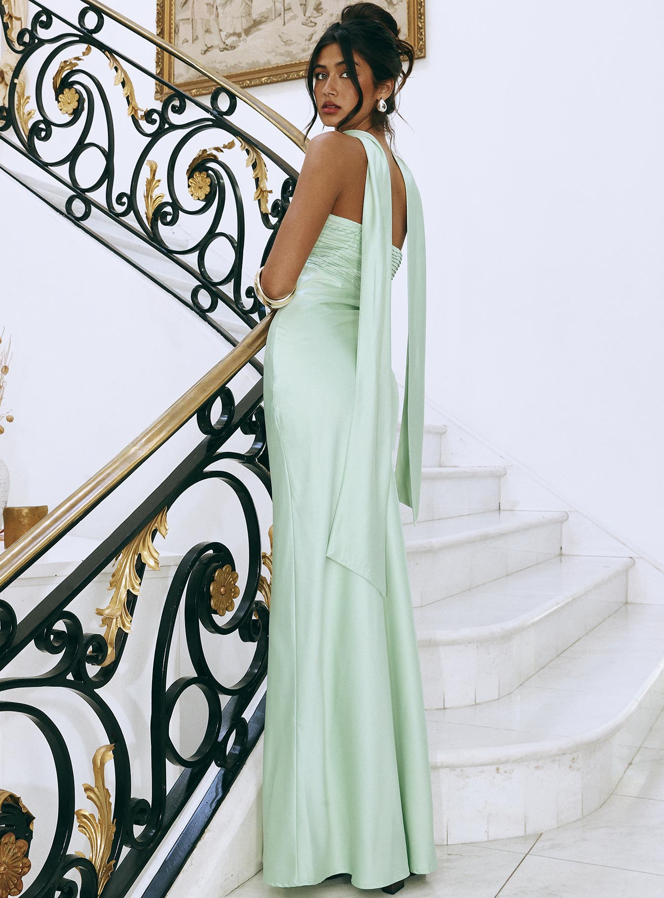 Exquisette Strapless Maxi Dress Sage、mySite、solidvoid