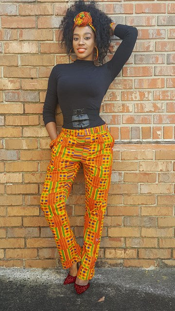 Kente Print Pants for Women-DP3227PP、mySite、solidvoid