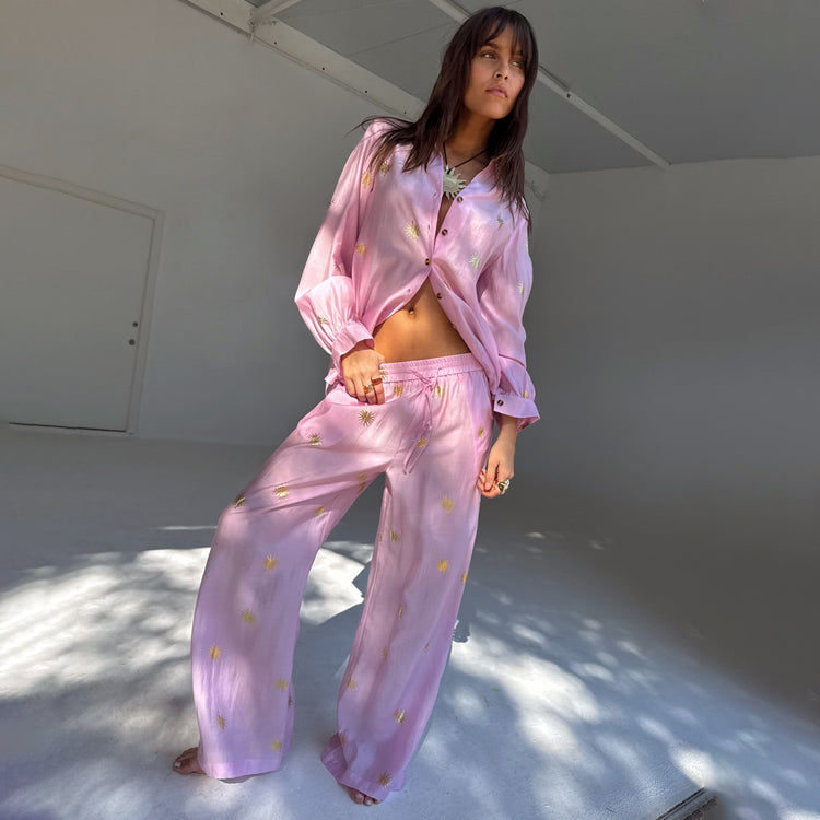 Pink Elissa Trousers with Sun Foil、mySite、solidvoid