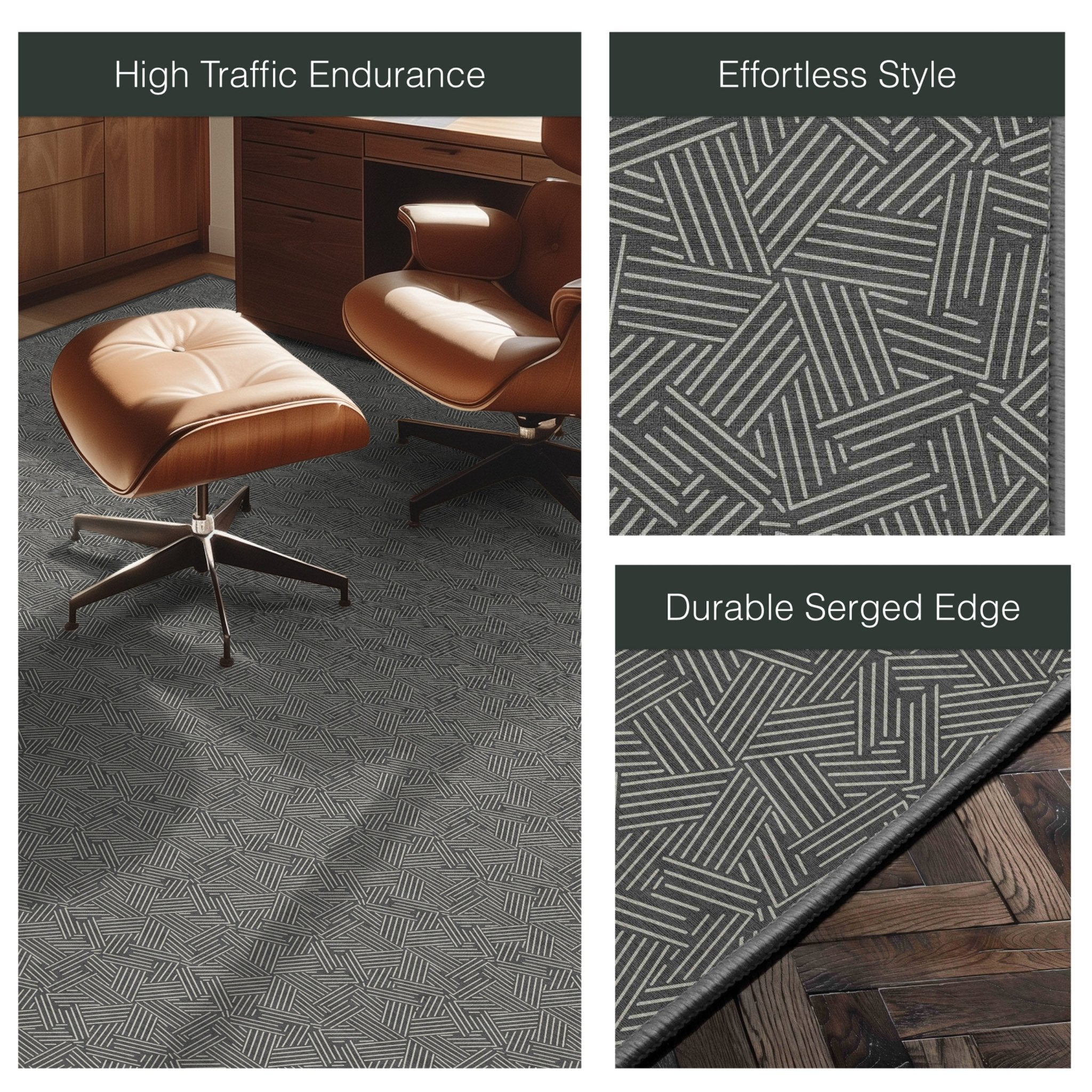 Sigrid Custom Rug - Monochrome Geometric, Low Pile, Easy Clean, Customizable for Your Space、mySite、gigharbornorthrealestate