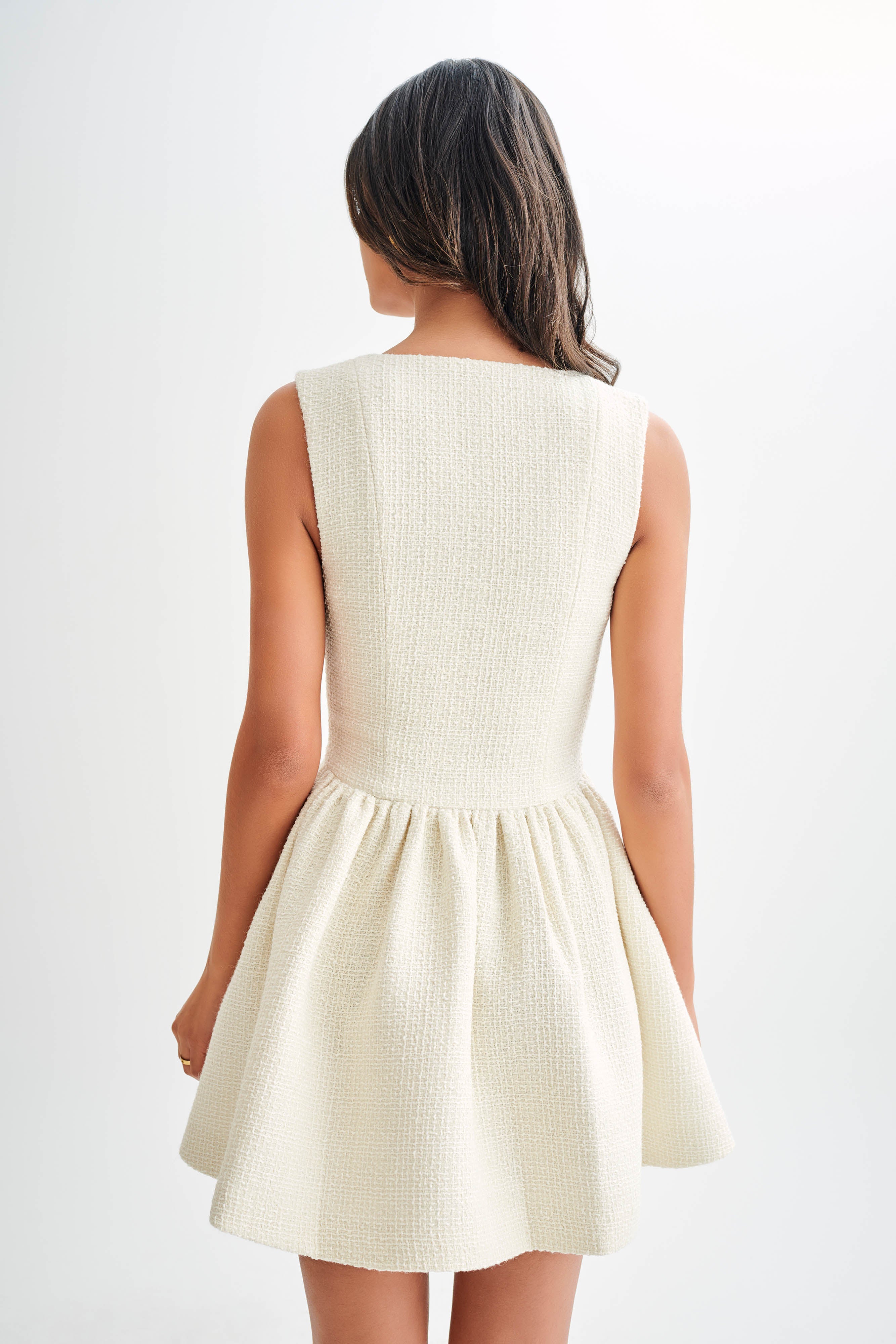Jennifer Boucle Mini Dress - Ivory、mySite、solidvoid