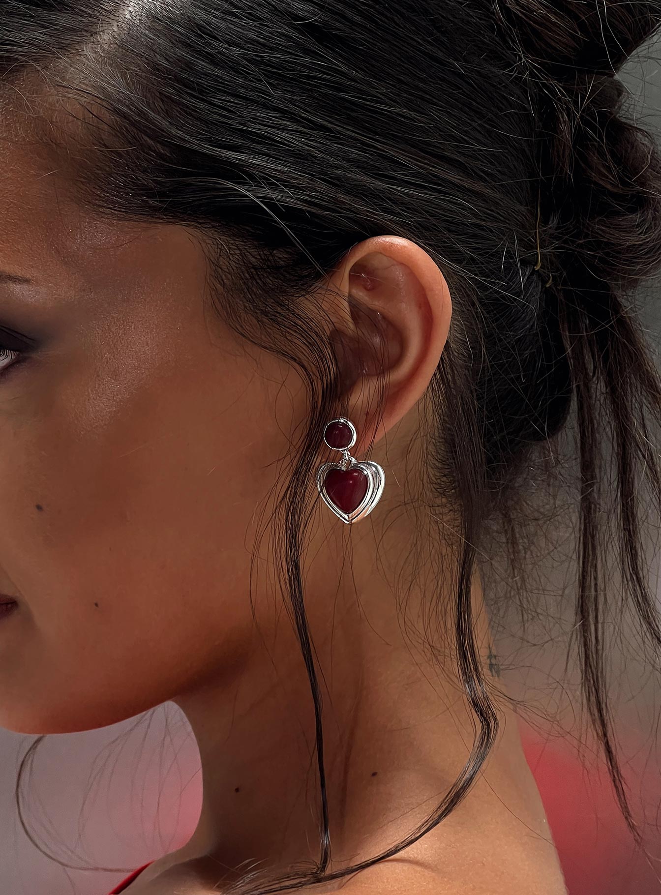 Blanchette Earrings Silver / Red、mySite、solidvoid