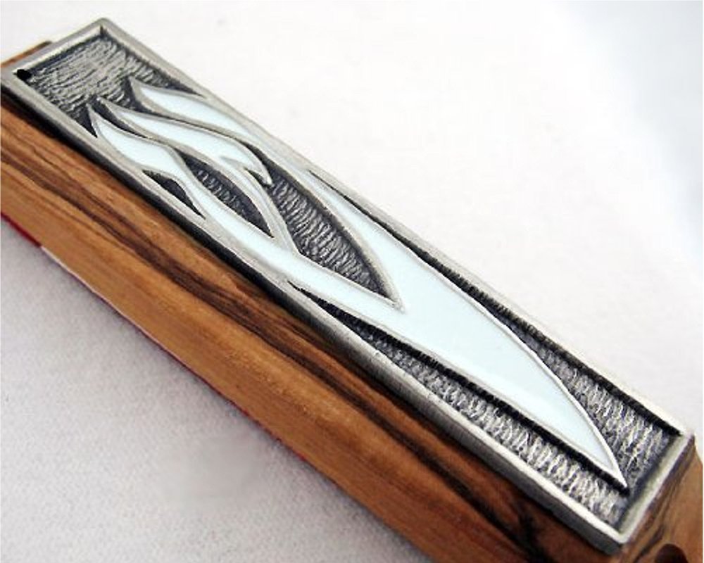 Olive Wood Mezuzah with Shema Israel Scroll - Large 6 Inches with Scroll、mySite、topwebapps