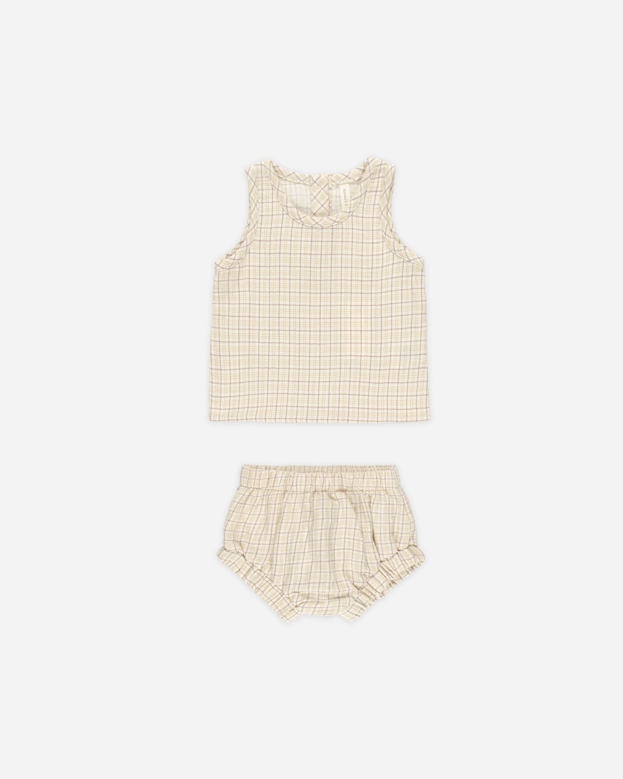  Woven Tank + Short Set || Yellow Plaid、mySite、layawaytickets