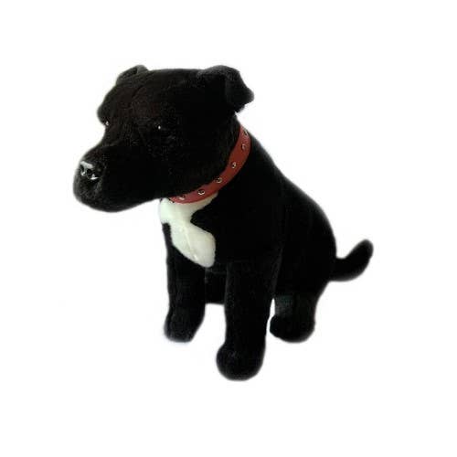 Black Staffordshire Bull Terrier Large Size 33cm/13、mySite、g9winljtr