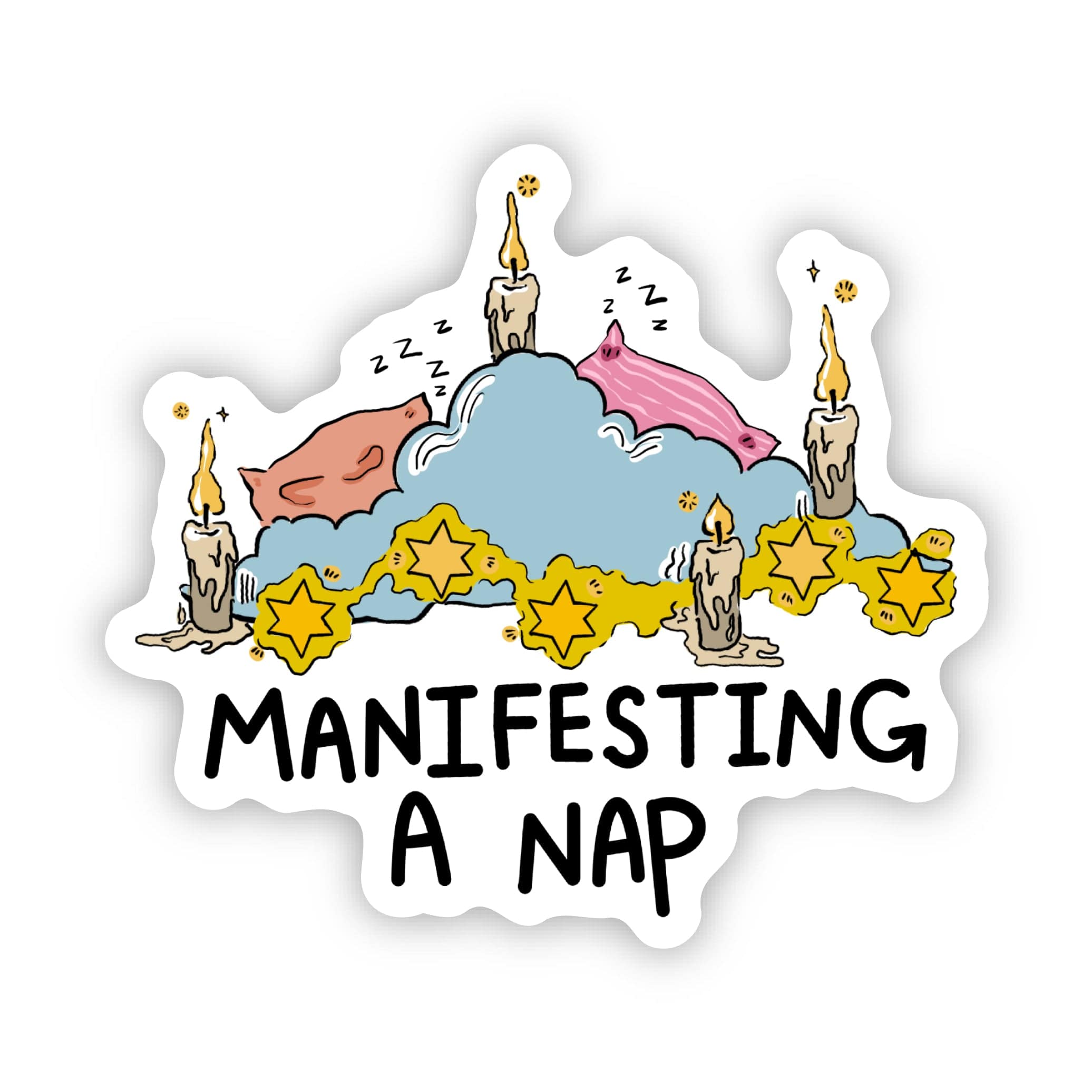  Manifesting a nap Cozy Clouds & Cushions Sticker、mySite、elrpsem3k