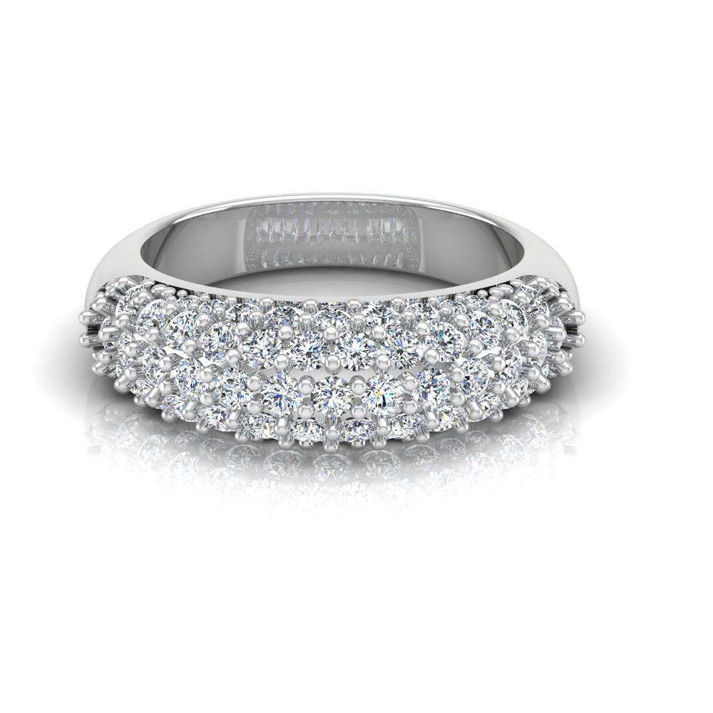 3-Row Pave Moissanite Engagement Ring、mySite、hinf8tx79